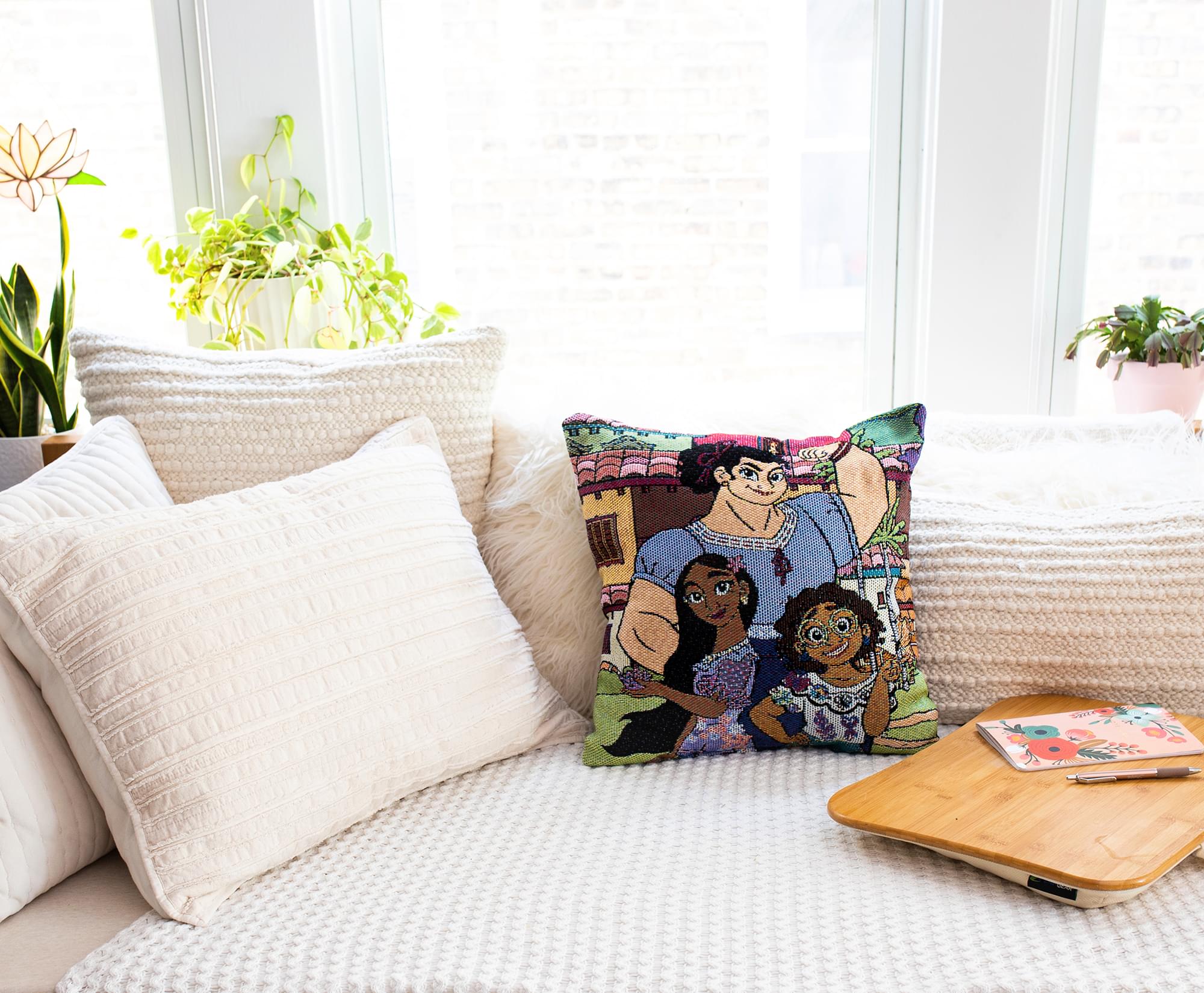 Disney Encanto 18-Inch Family Portrait Woven Tapestry Throw Pillow - Add Magic to Your Space!