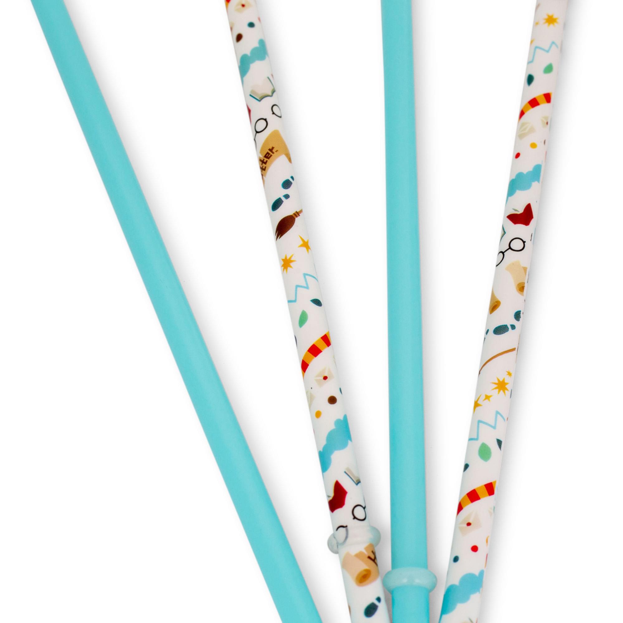 Magical Harry Potter Reusable Plastic Straws - Set of 4