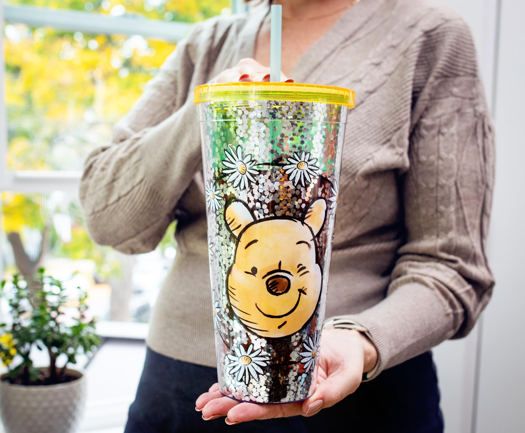 Disney Winnie the Pooh 32 - Ounce Confetti Carnival Cup with Lid and Straw