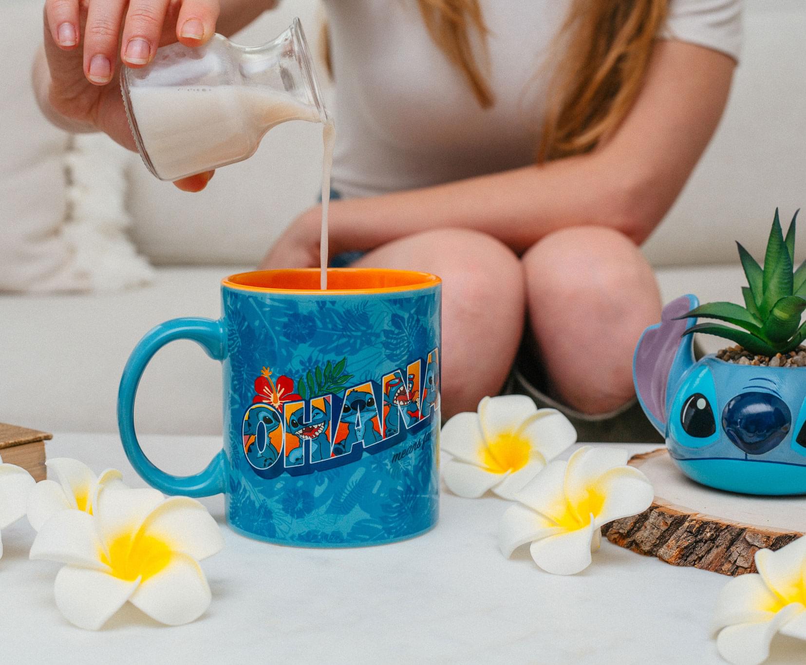 Disney Lilo & Stitch Ohana Means Family 20-Ounce Ceramic Mug - A Tropical Treat!