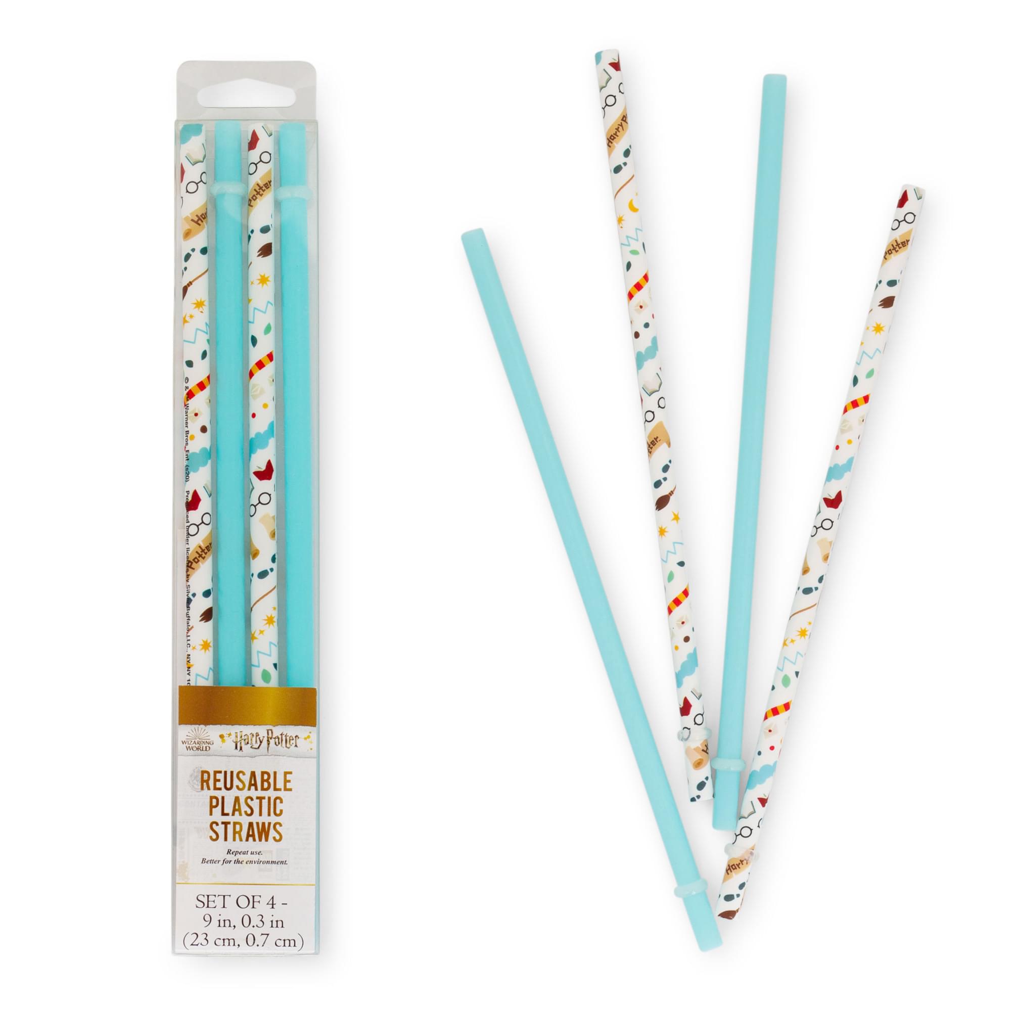 Magical Harry Potter Reusable Plastic Straws - Set of 4