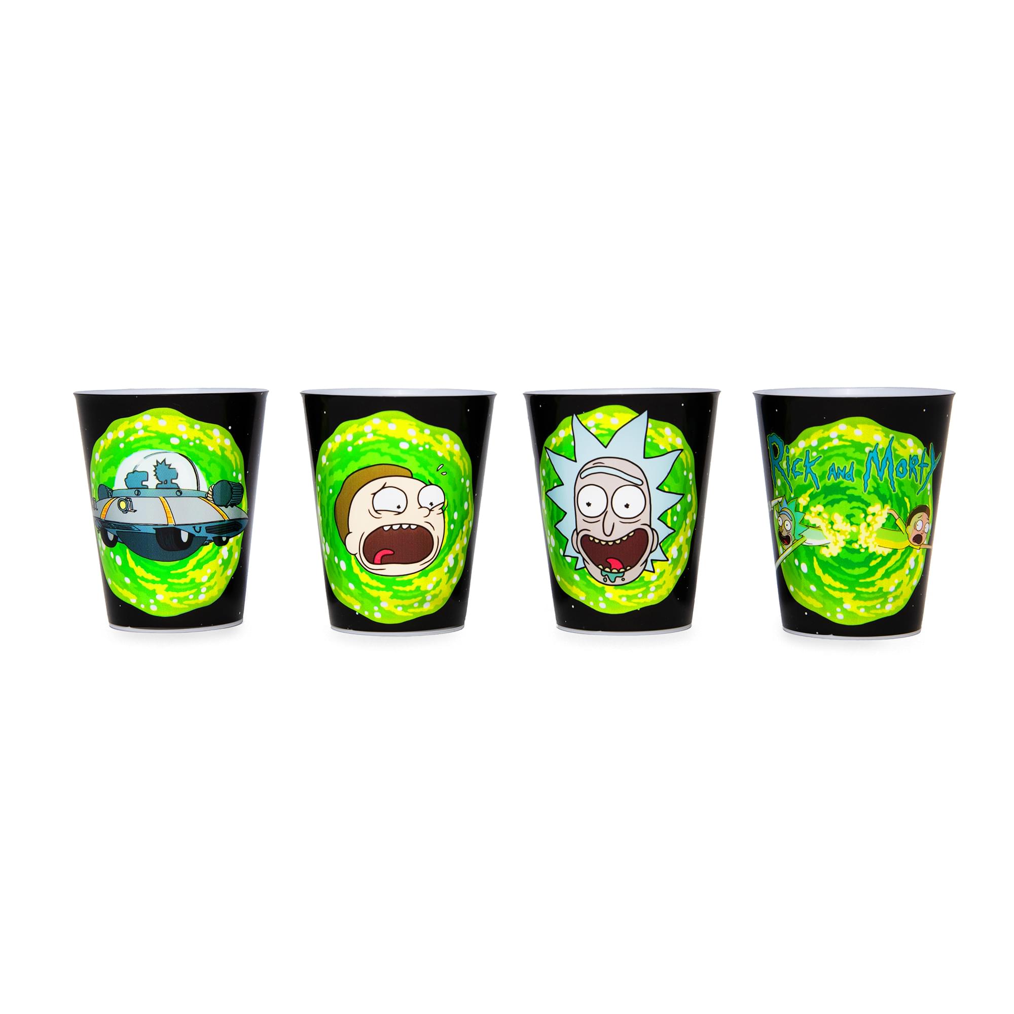 Rick and Morty 1.5-Ounce Plastic Mini Shot Glass Set of 4 - Your Out-of-This-World Drinking Companion