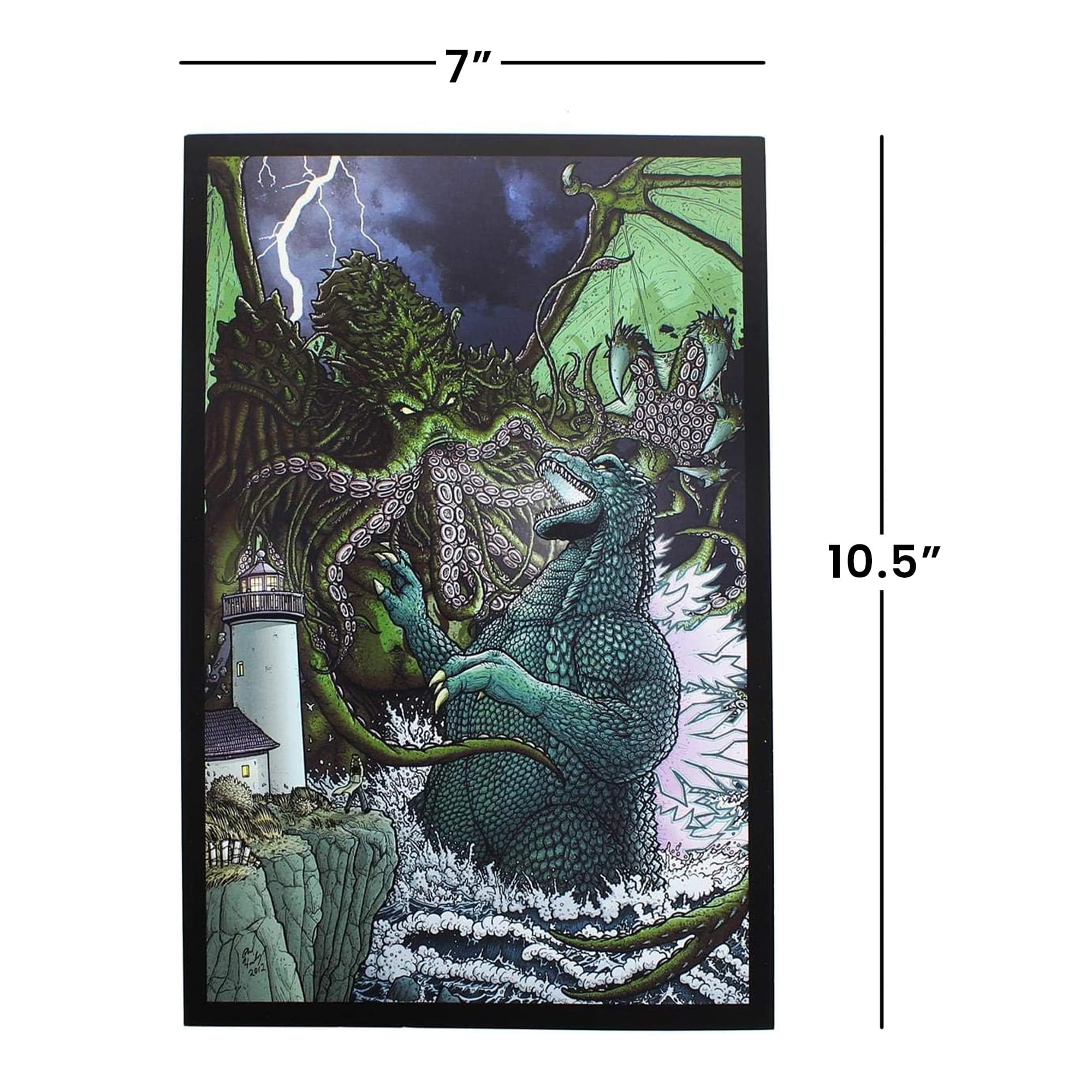 Epic Battle: Godzilla Versus Cthulhu 7 x 10.5 Art Print
