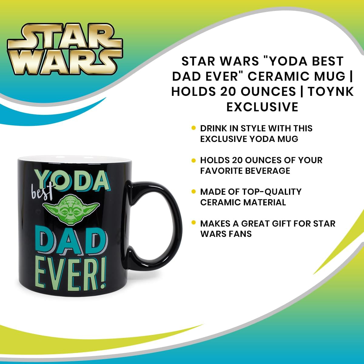 Toynk Exclusive Star Wars Yoda 'Best Dad Ever' Ceramic Mug