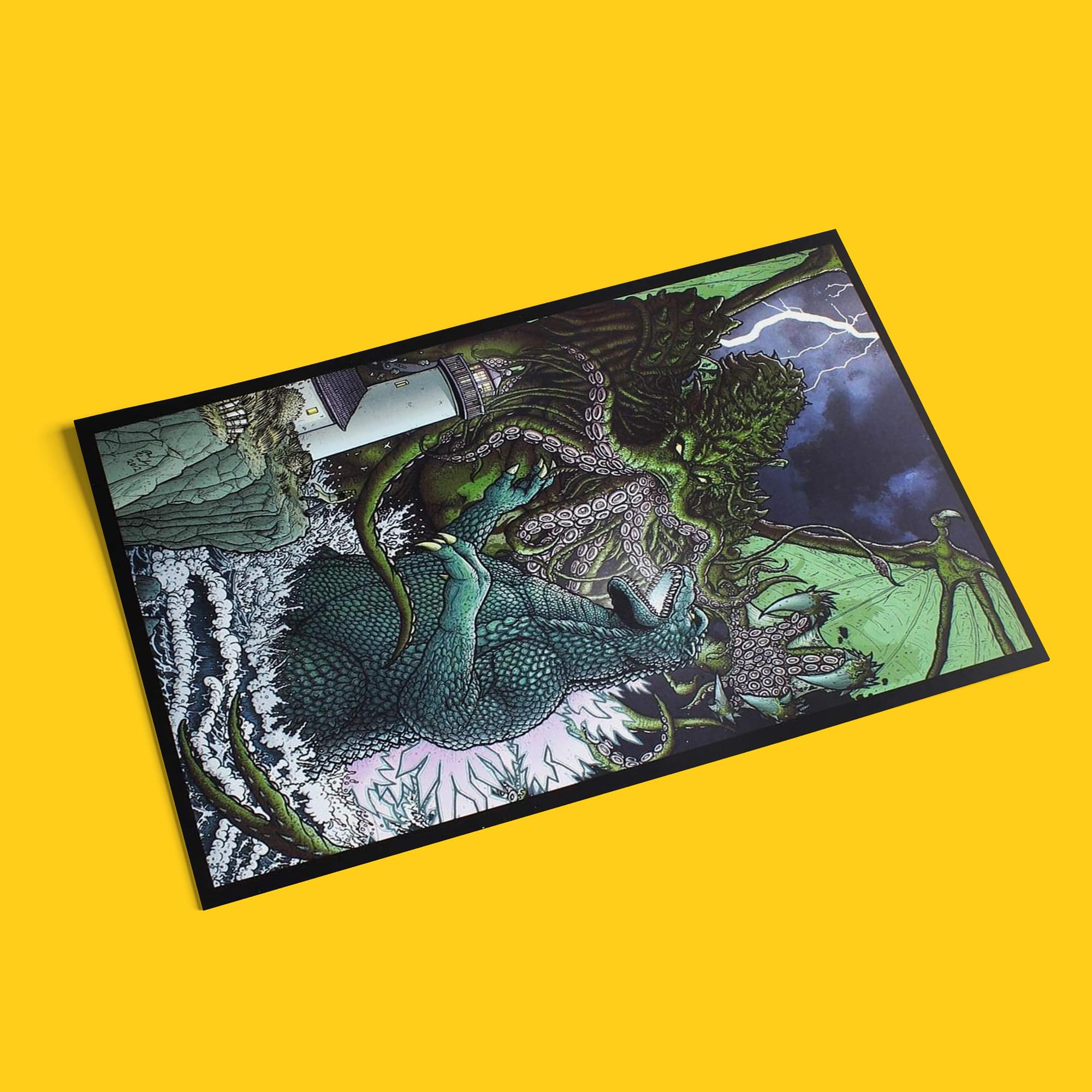 Epic Battle: Godzilla Versus Cthulhu 7 x 10.5 Art Print