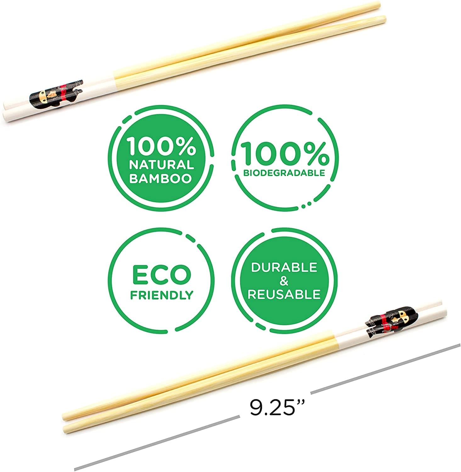 Adorable Ninja 5-Piece Bamboo Chopstick Set