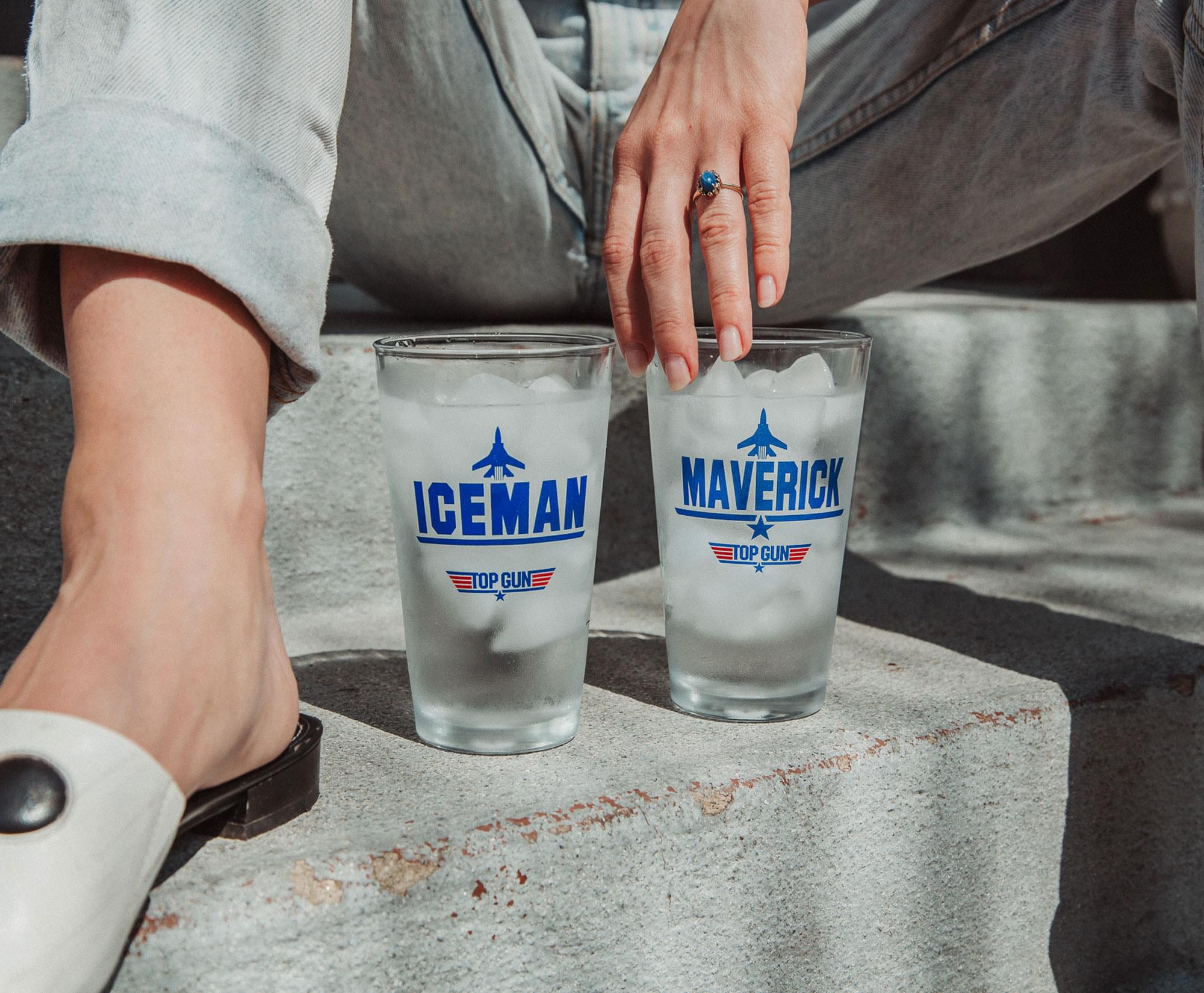Top Gun Maverick & Iceman 20 - Ounce Pint Glass Set (2 Pack)