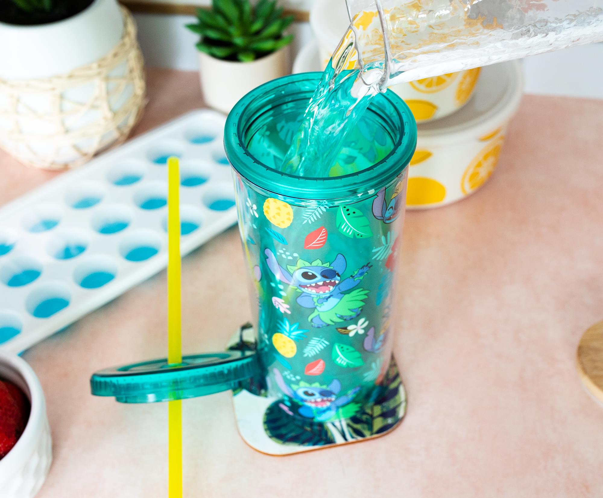 Disney Lilo & Stitch Tropical Summer Carnival Cup with Lid and Straw - Fun in the Sun!