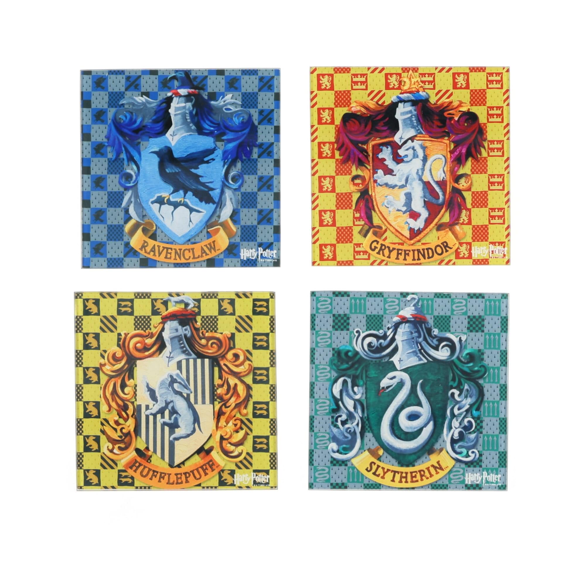 Enchanting Harry Potter Hogwarts Houses Glass Coasters - Set of 4