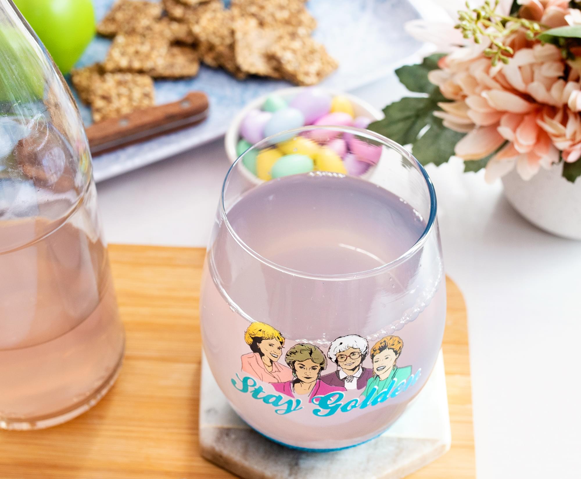 Golden Girls-Inspired Stay Golden 20-Ounce Stemless Wine Glass