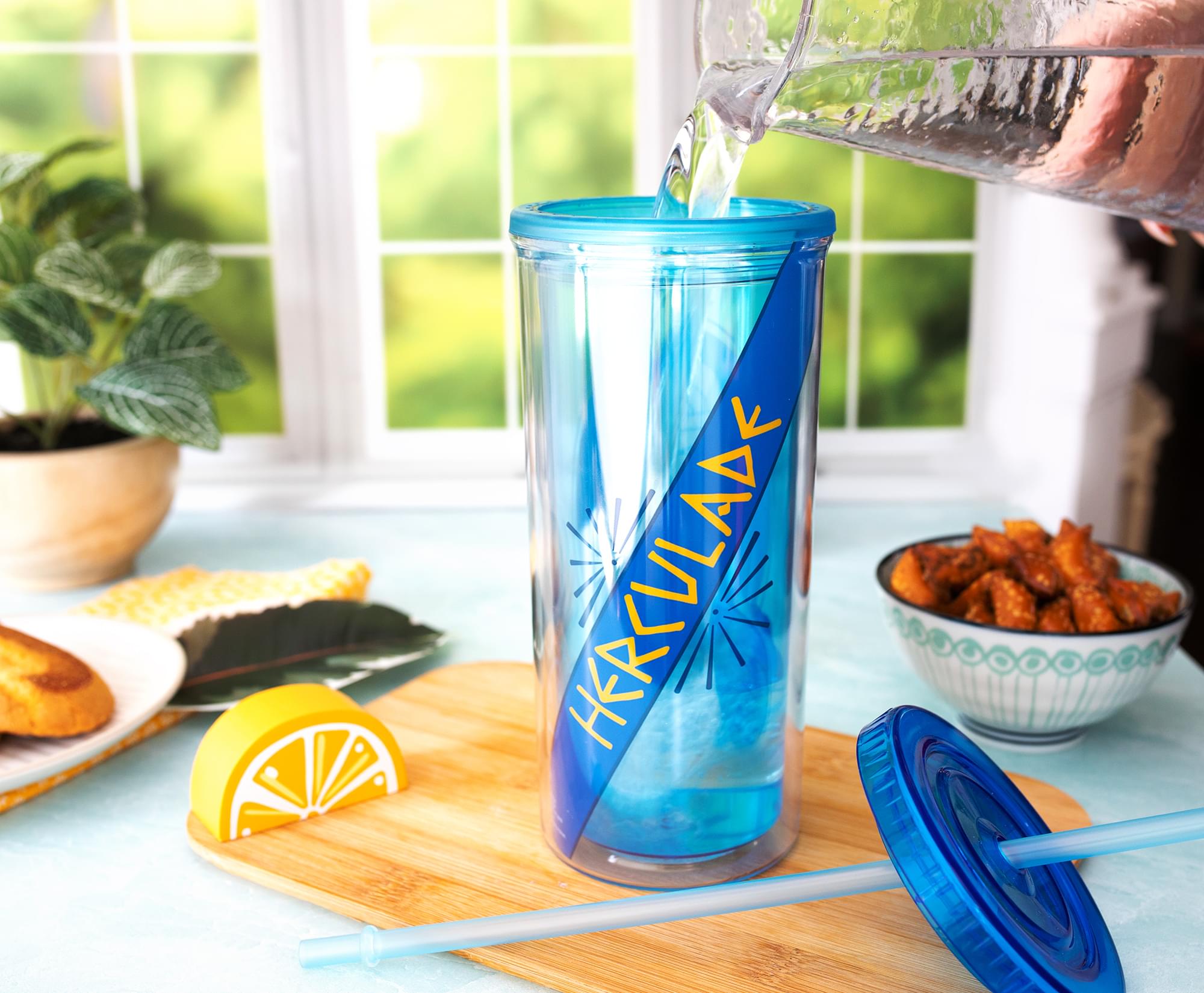 Disney Hercules 20-Ounce Double-Walled Tumbler with Lid and Straw