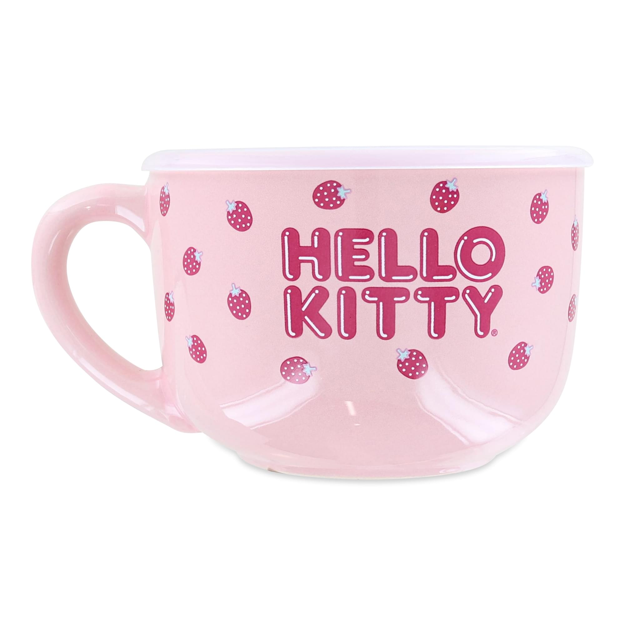 Adorable Hello Kitty 25oz Ceramic Soup Mug with Vented Lid