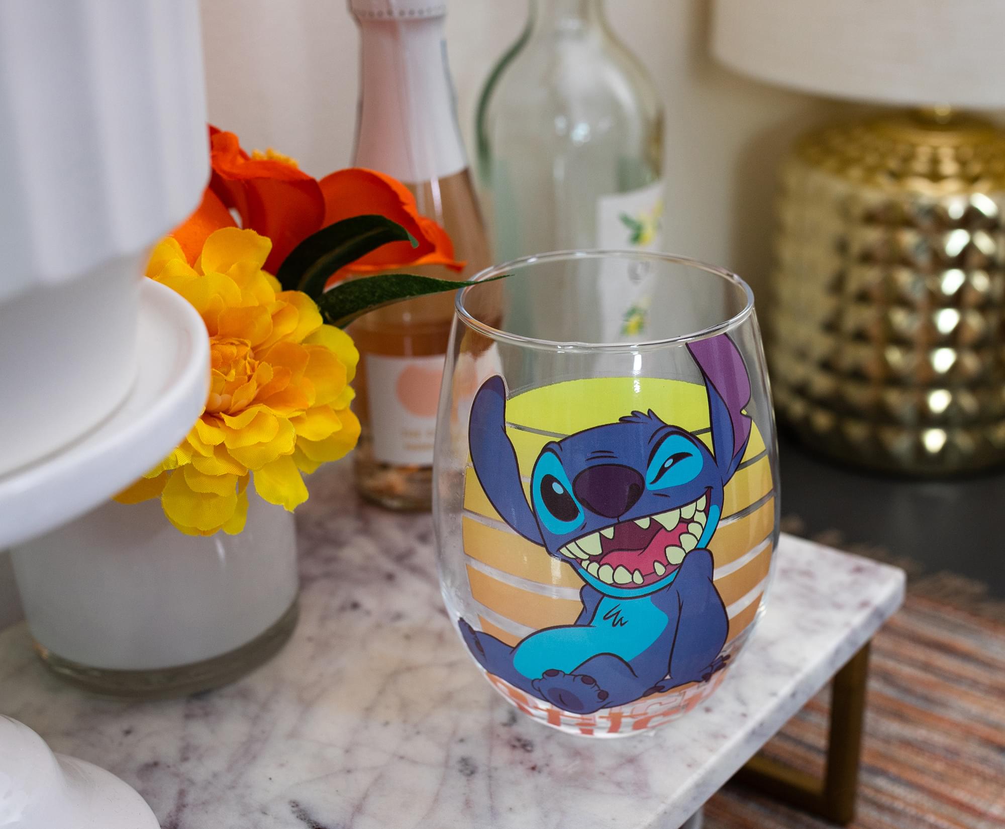 Disney Lilo & Stitch 20-Ounce Stemless Wine Glass: Sip in Style with Your Favorite Alien
