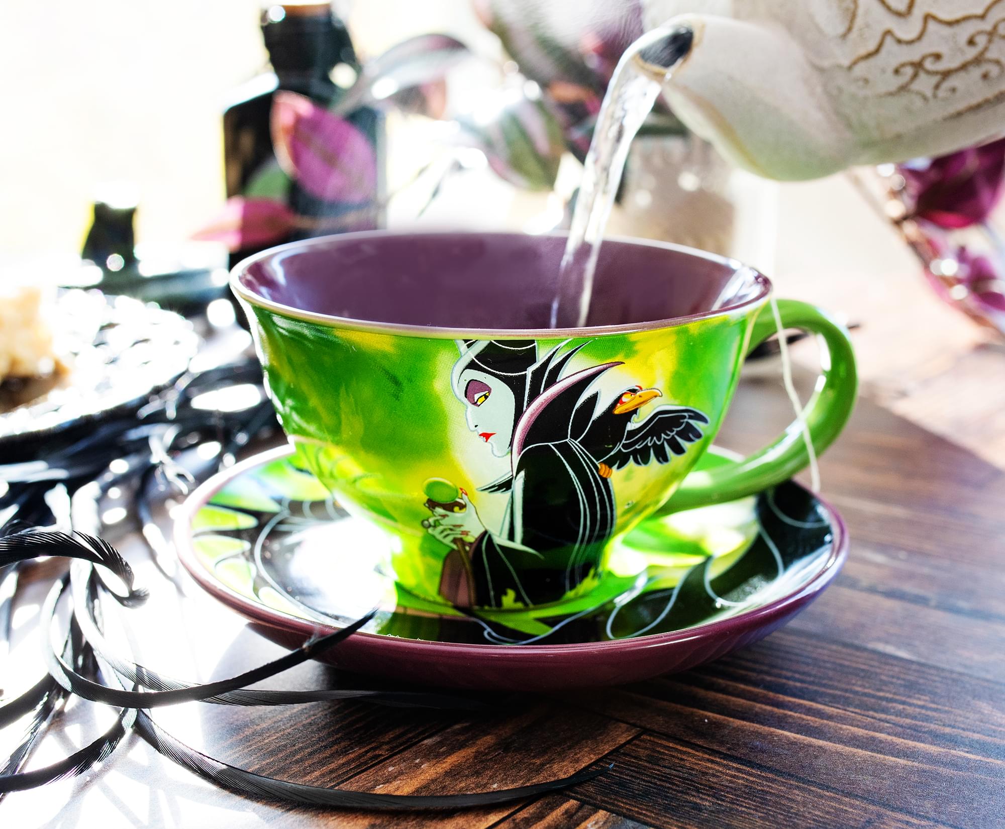 Maleficent-Inspired Disney Villains Ceramic Teacup & Saucer Set