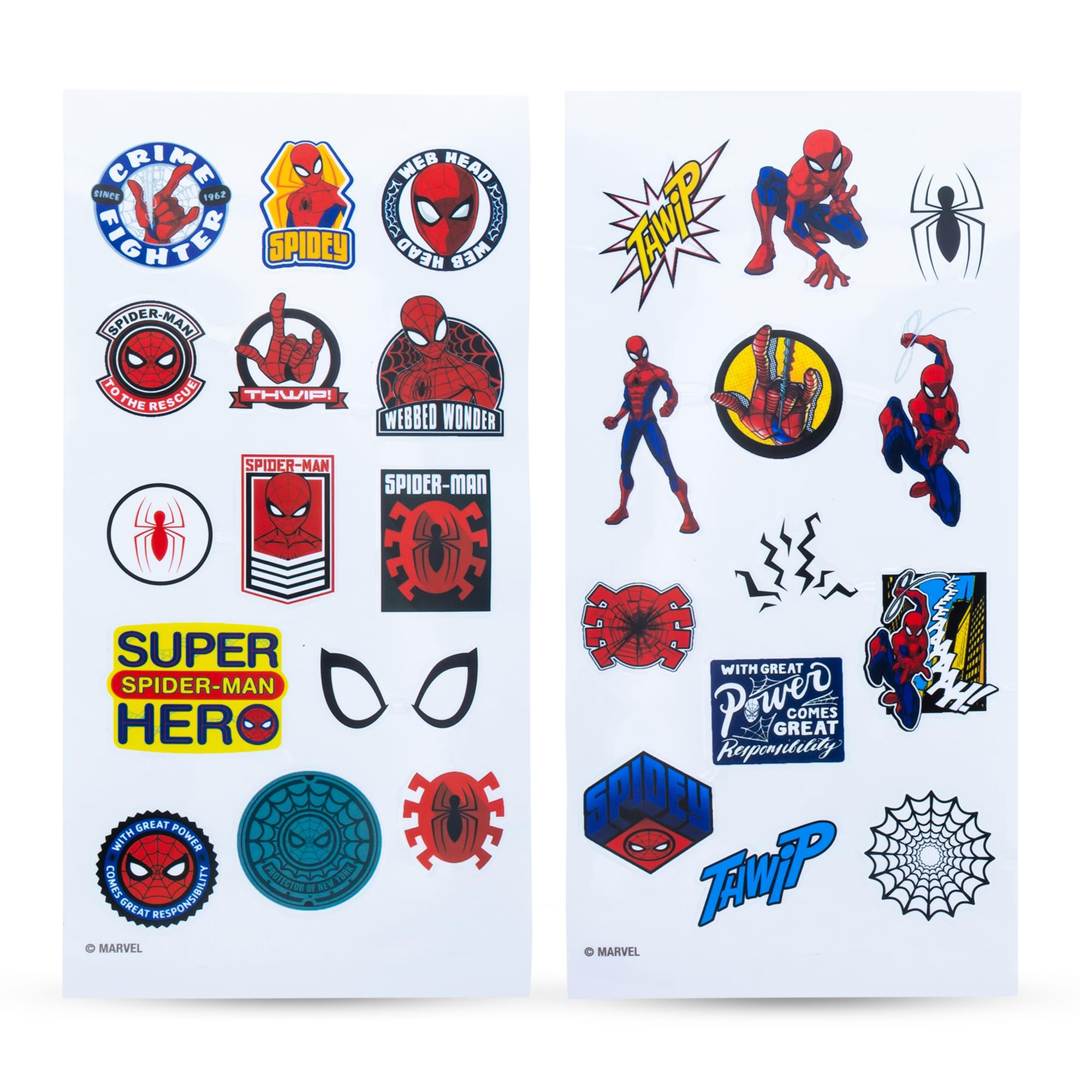Spider-Man Hinged Handle Plastic Water Bottle & Sticker Set - Your Marvel Adventure!