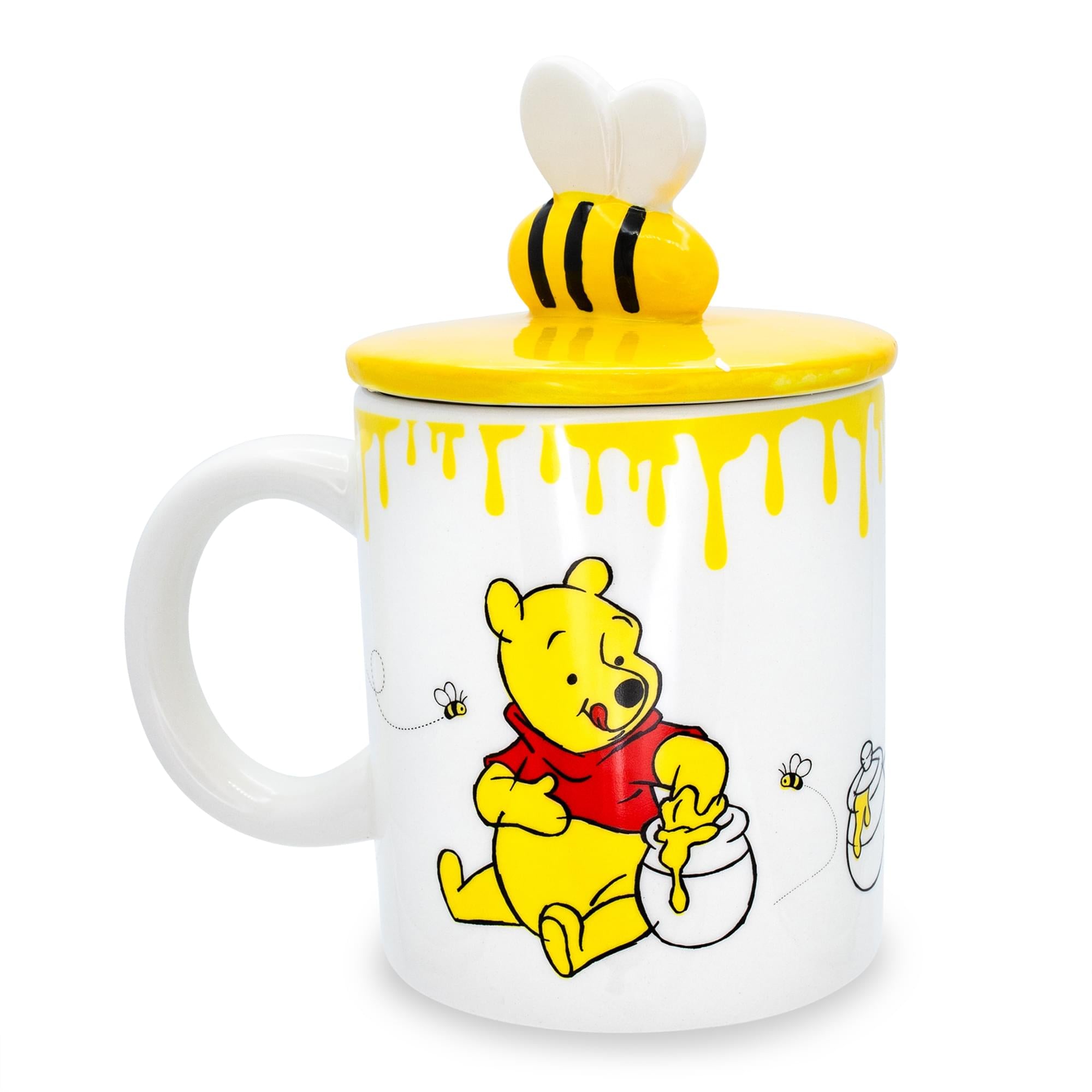 Disney's Enchanting Winnie The Pooh Hunny Pot Ceramic Mug with Lid - 18 Ounce Delight
