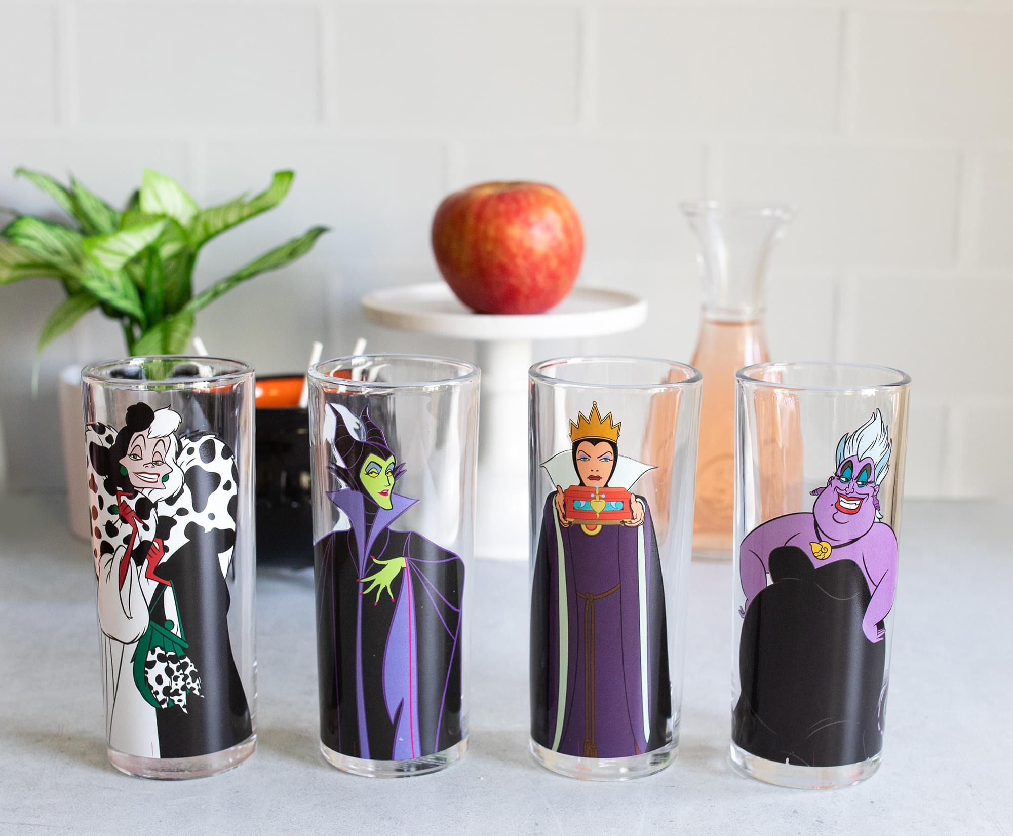Disney Villains 10 - Ounce Tumbler Glasses Set of 4 - Wicked Delight!