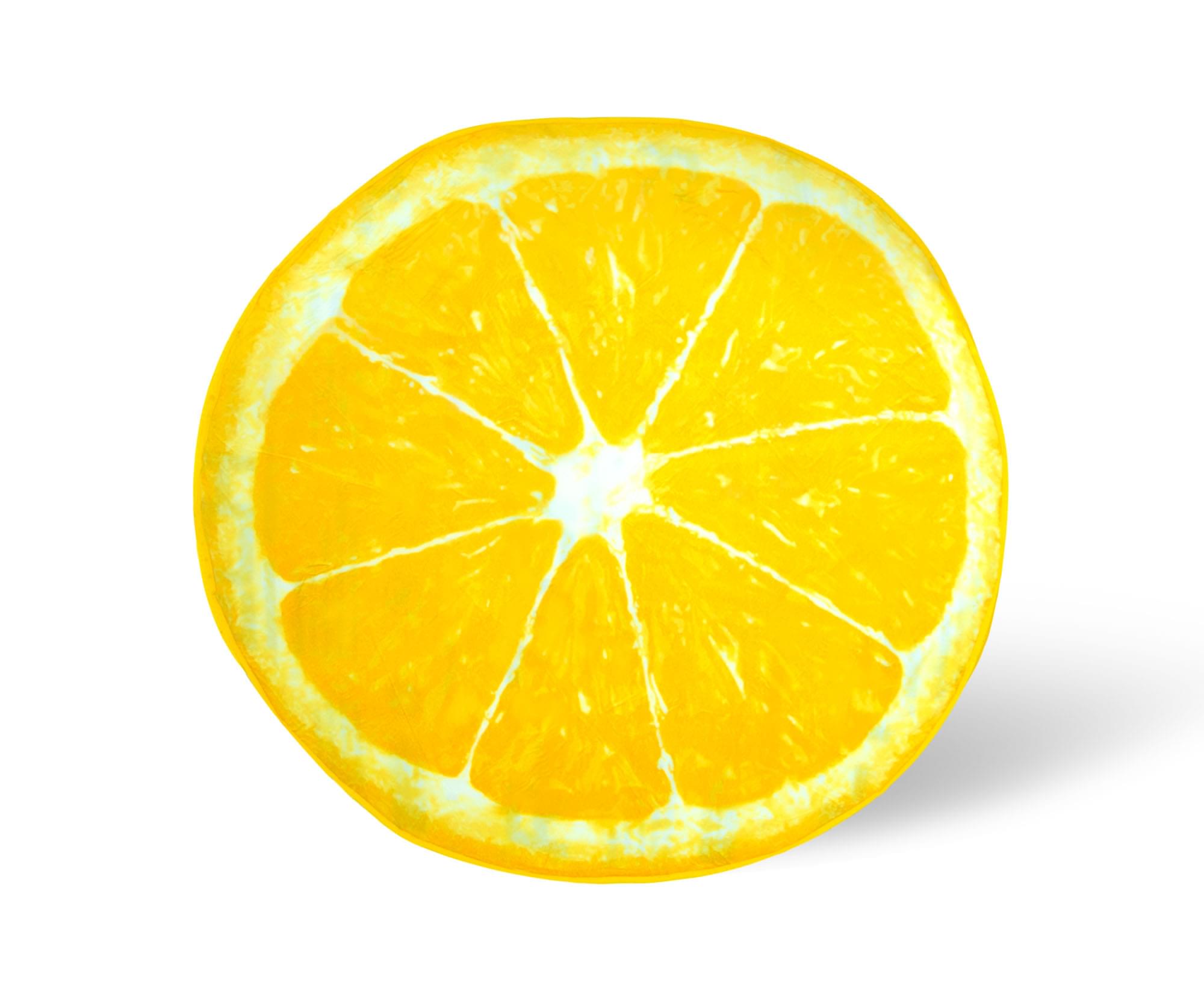 Zesty Lemon Slice Round Fleece Throw Blanket - 60 Inches