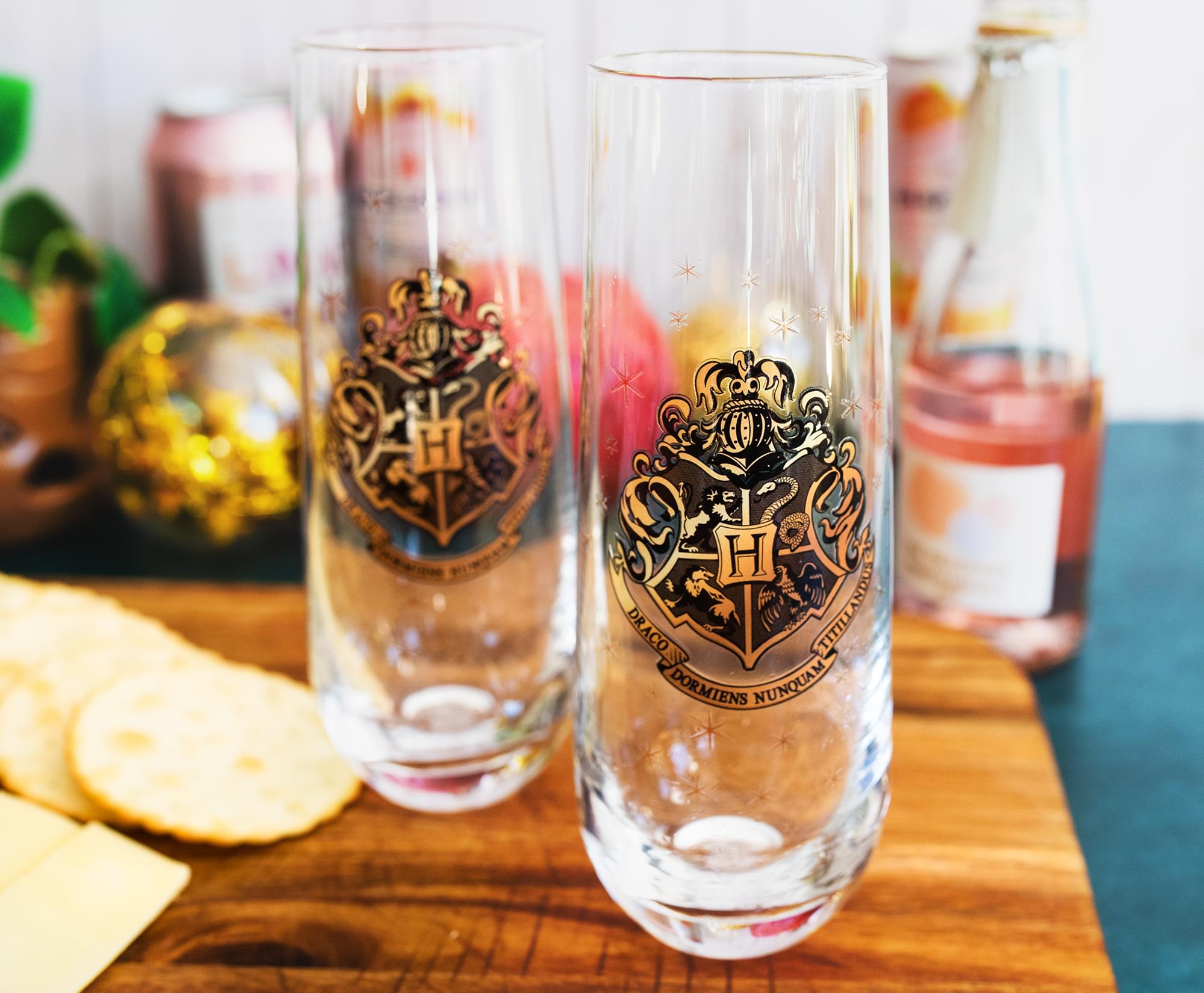 Harry Potter Hogwarts 9 - Ounce Magic Flute Stemless Glasses (Set of 2)