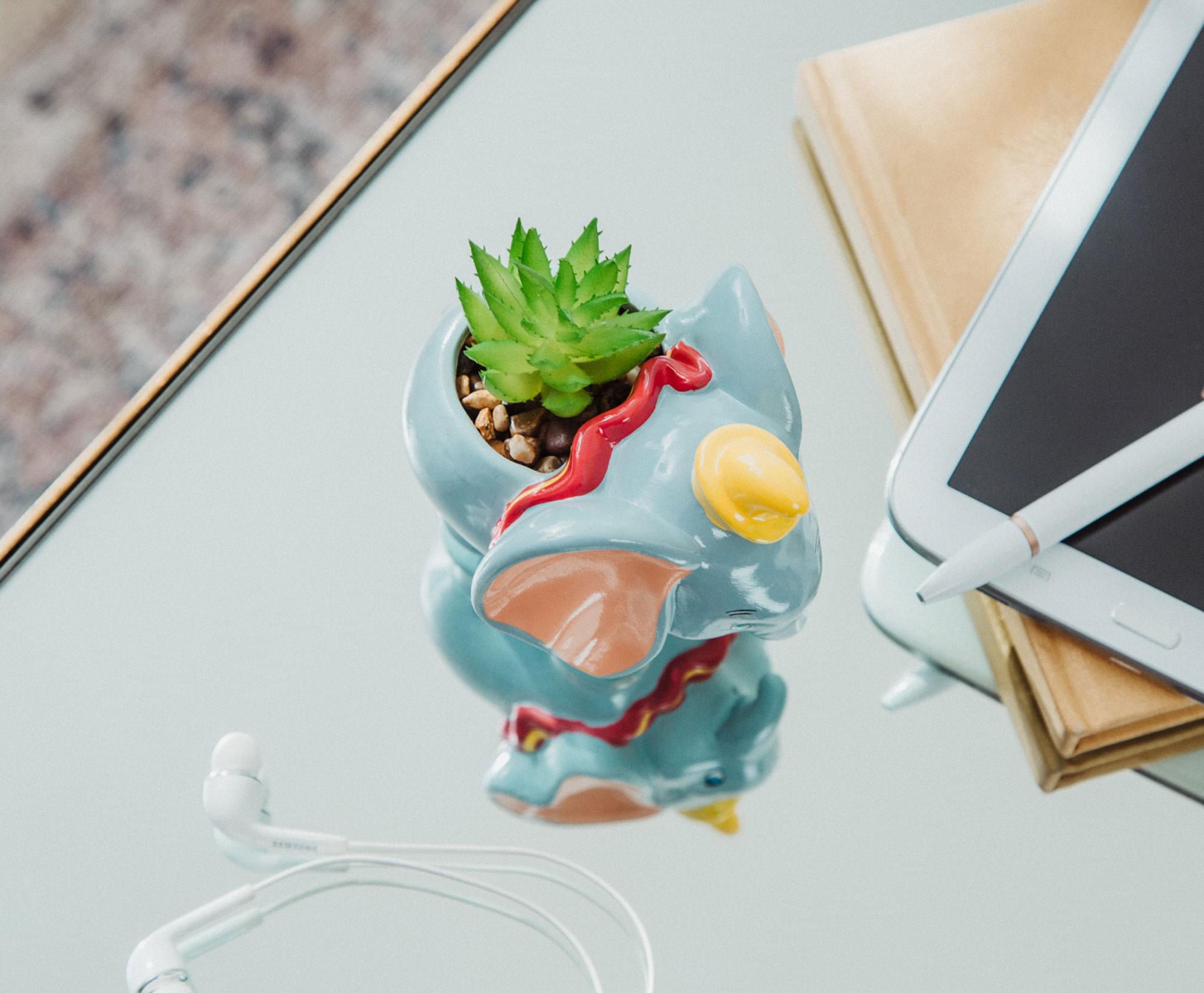 Enchanting Disney Dumbo 4-Inch Mini Planter with Artificial Succulent