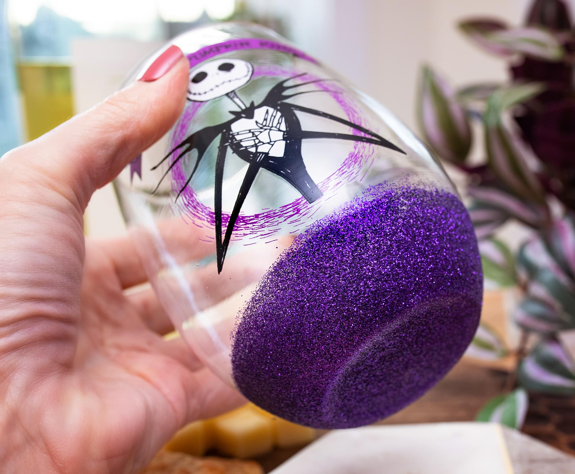 Disney's Nightmare Before Christmas All Hail Pumpkin King Stemless Wine Glass - Toast to Jack Skellington