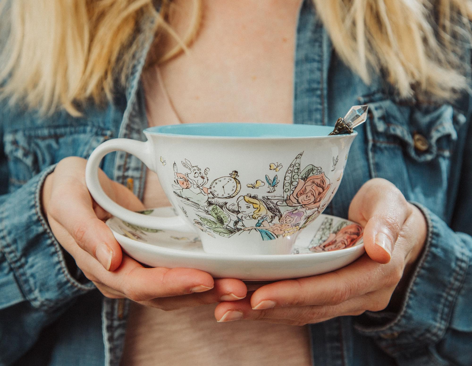 Enchanting Disney Alice In Wonderland Ceramic Teacup & Saucer Set
