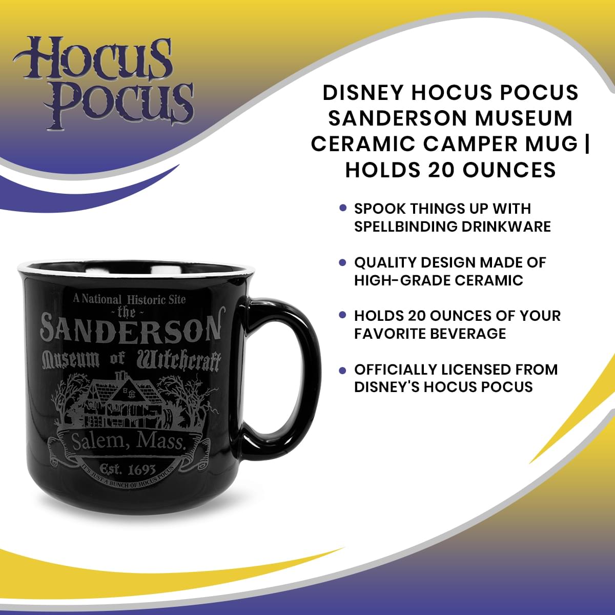 Disney Hocus Pocus Spooky Ceramic Camper Mug - 20 Oz