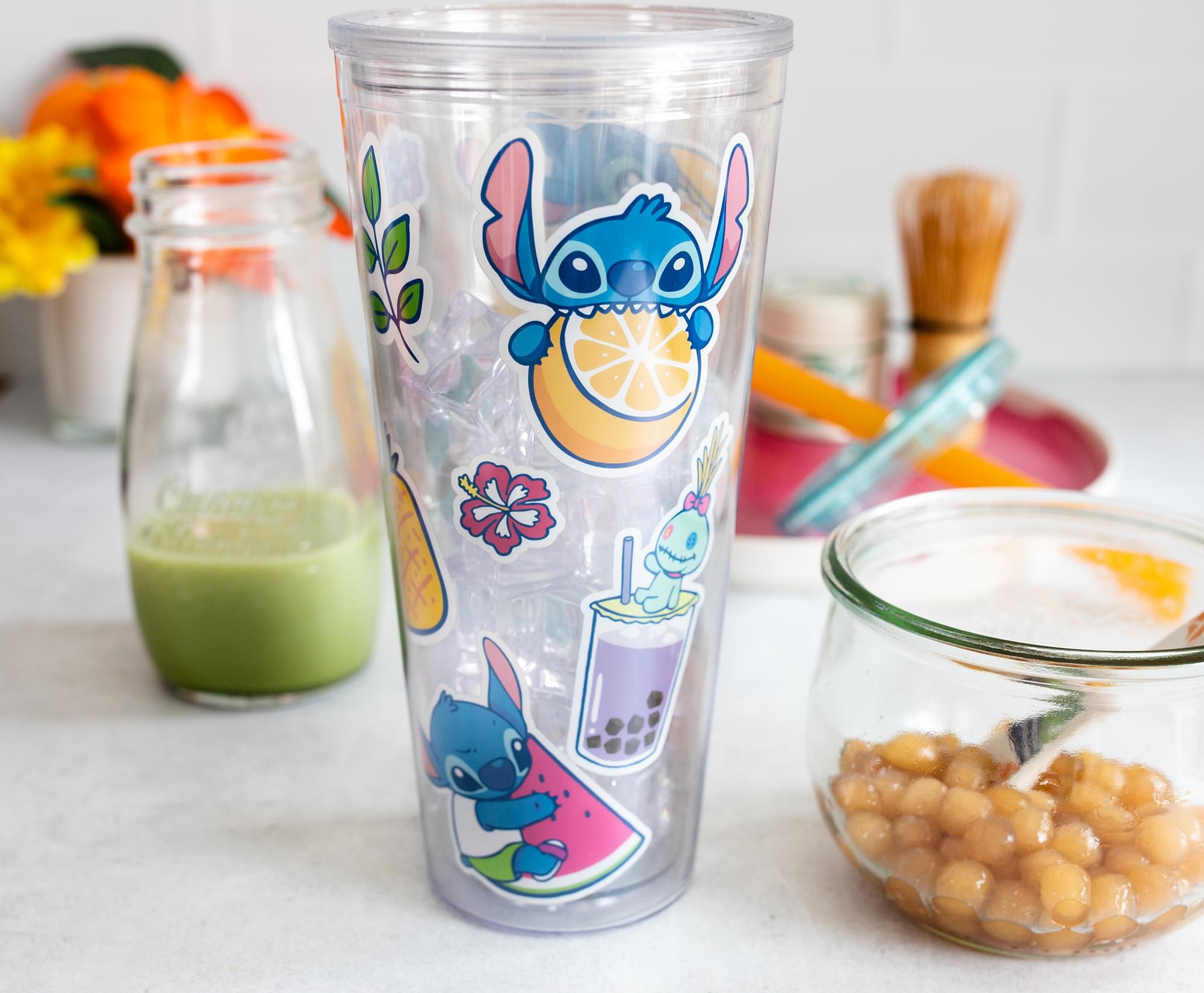 Disney Lilo & Stitch 24-Ounce Boba Tea Carnival Cup with Lid and Straw