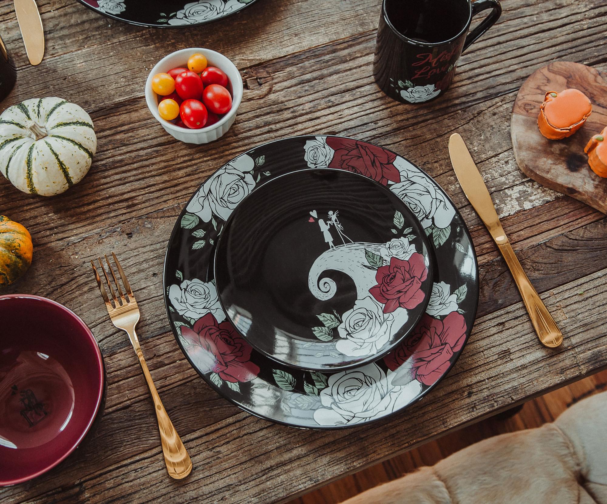 Disney's Enchanting Nightmare Before Christmas Jack and Sally 16-Piece Dinnerware Set