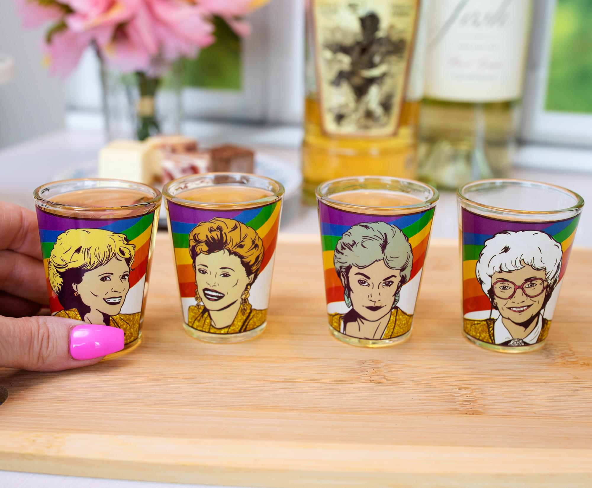Golden Girls Rainbow 1.5 - Ounce Mini Glasses Set of 4