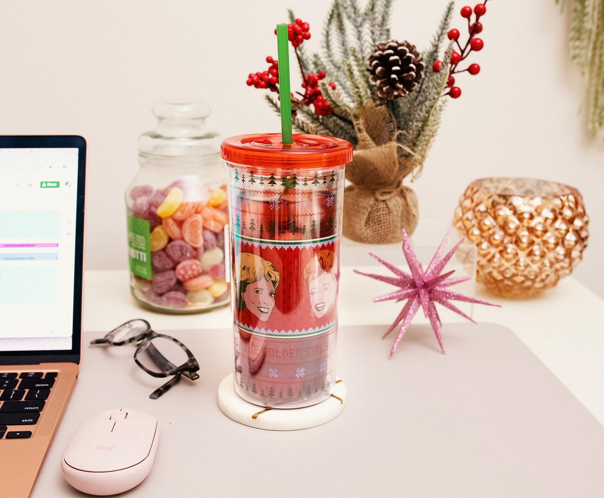 The Golden Girls Festive Carnival Cup with Lid and Straw