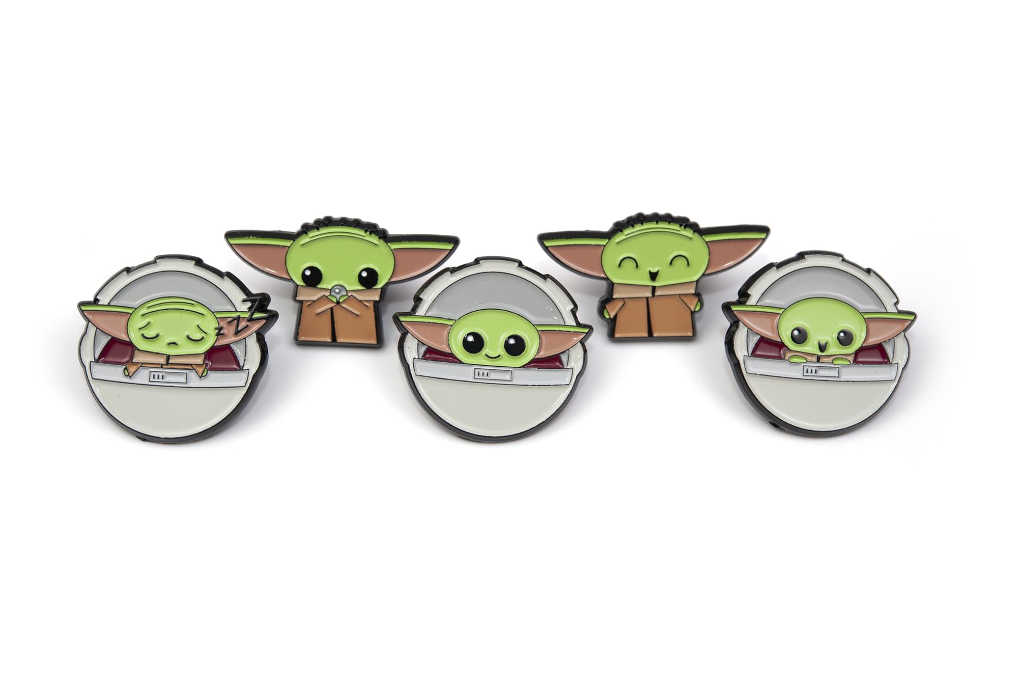 The Mandalorian: 5-Piece Enamel Pin Set of The Child - Adorable Baby Yoda Pins