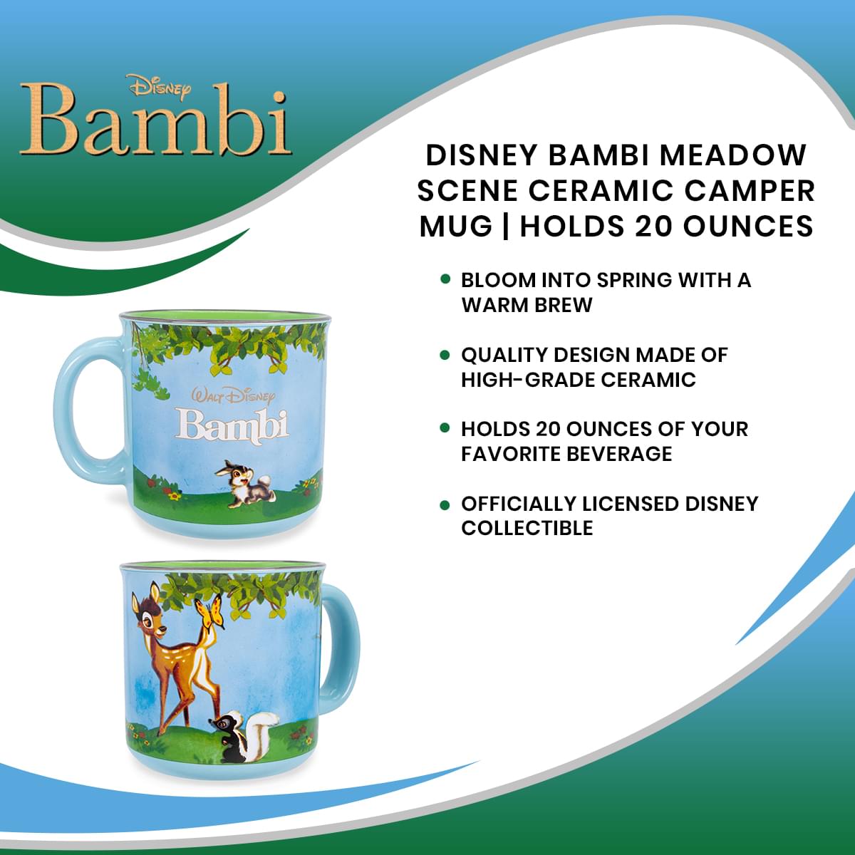 Disney Bambi Ceramic Camper Mug - 20 Ounce Delight