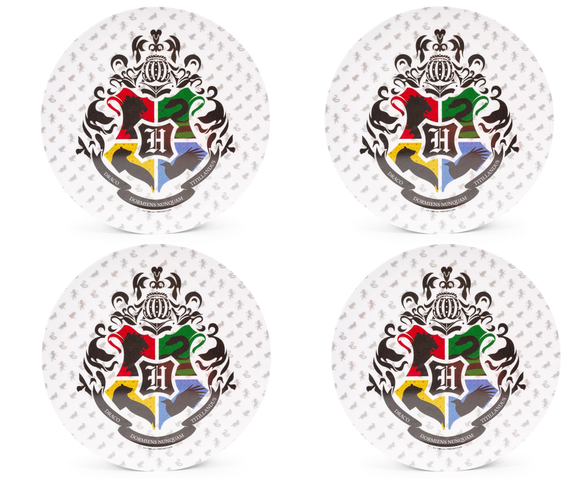 Enchanting Harry Potter Hogwarts Crest 10-Inch Melamine Dinner Plates - Set of 4