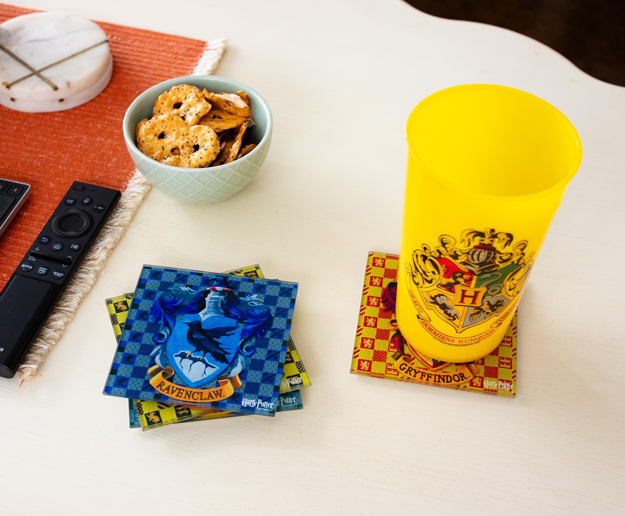 Enchanting Harry Potter Hogwarts Houses Glass Coasters - Set of 4