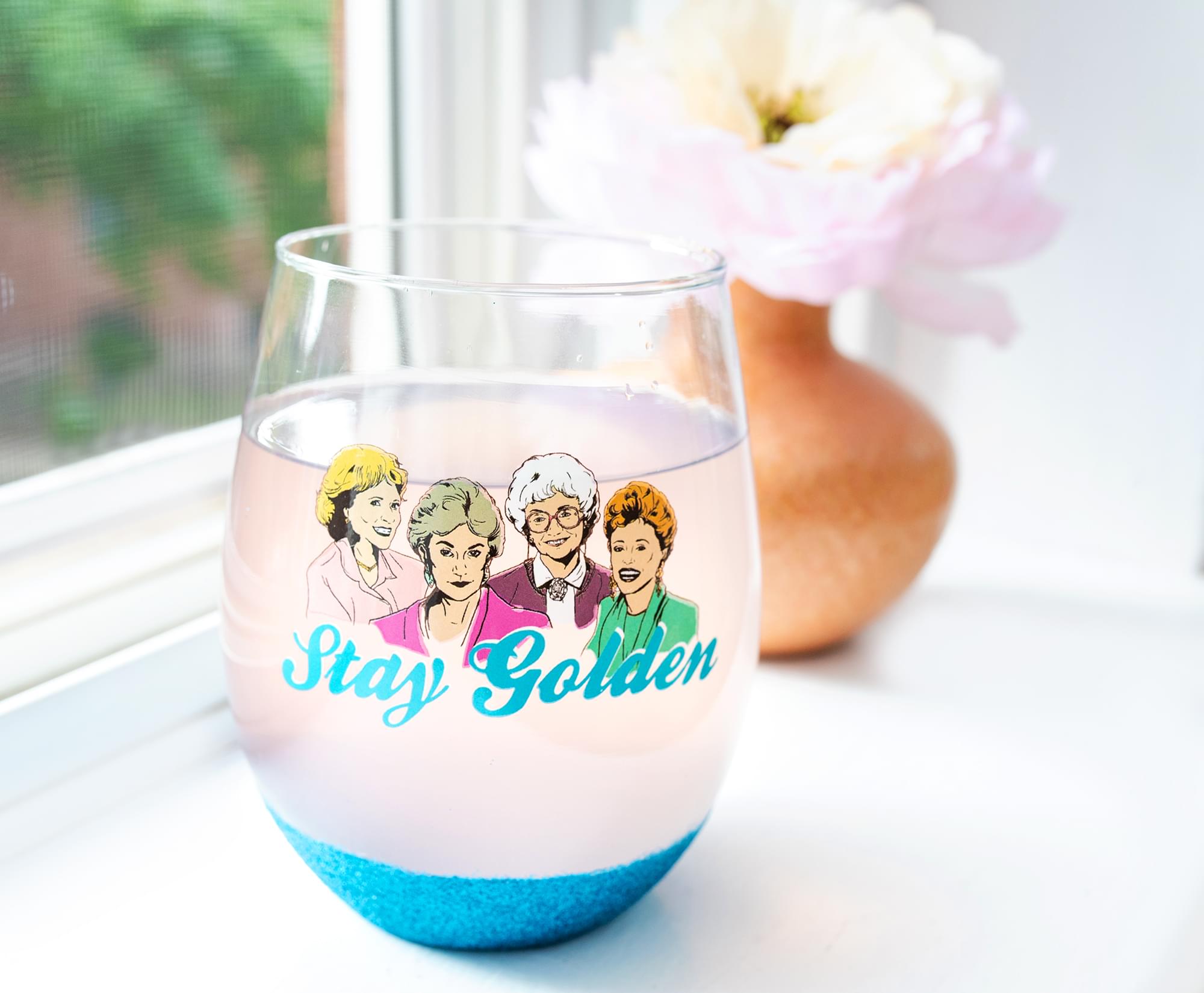 Golden Girls-Inspired Stay Golden 20-Ounce Stemless Wine Glass