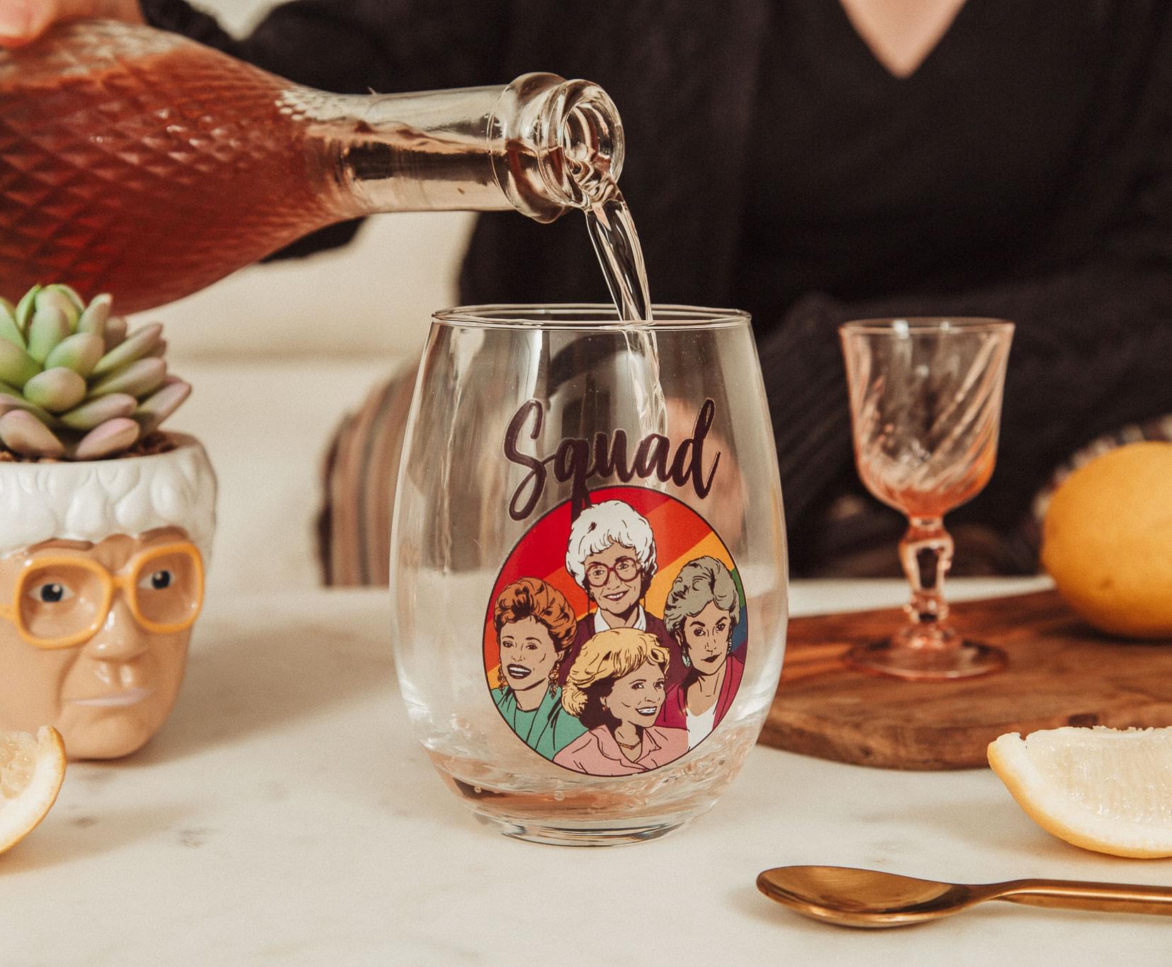 The Golden Girls Rainbow Squad 20-Ounce Stemless Wine Glass