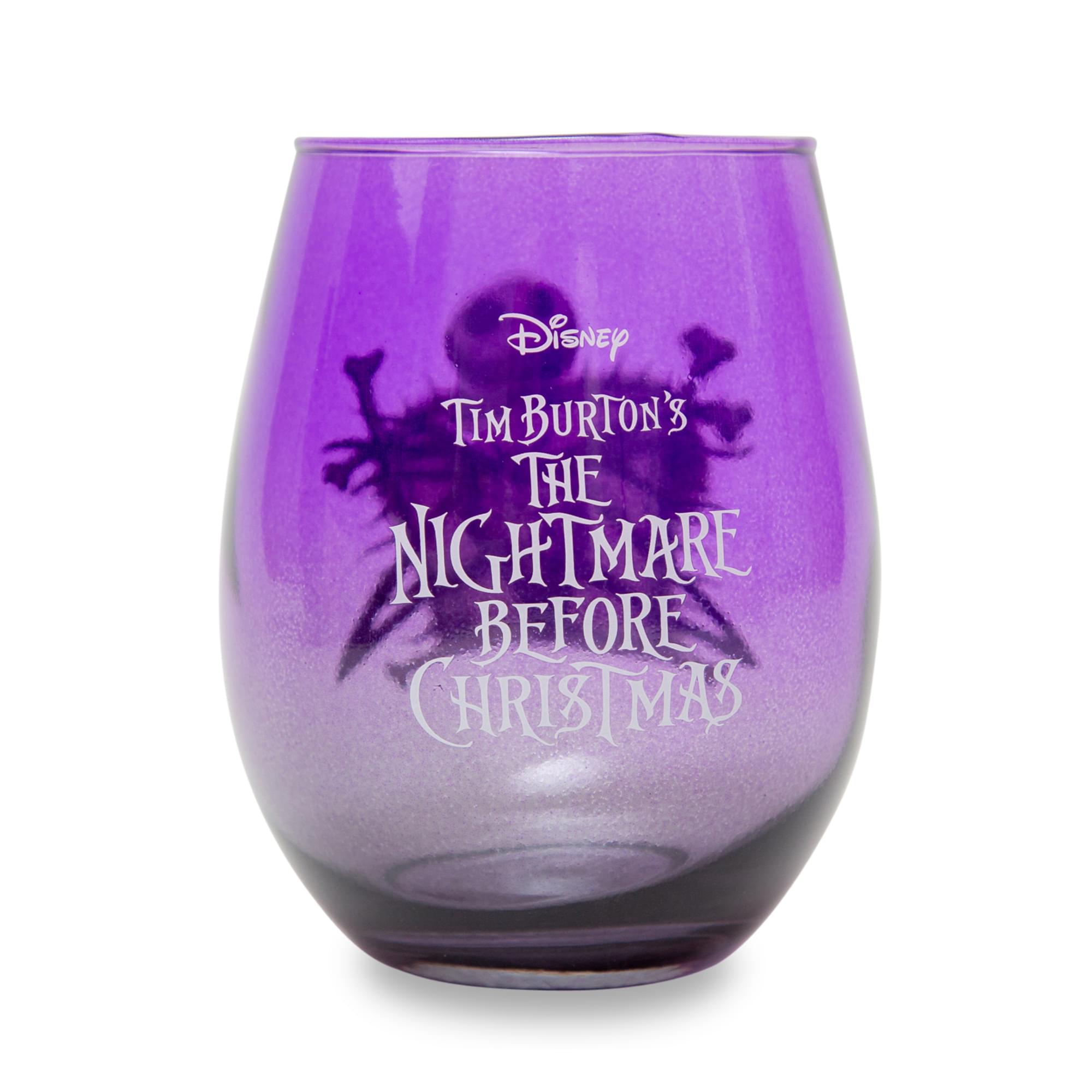 Enchanting Disney Nightmare Before Christmas Jack Skellington Purple Wine Glass