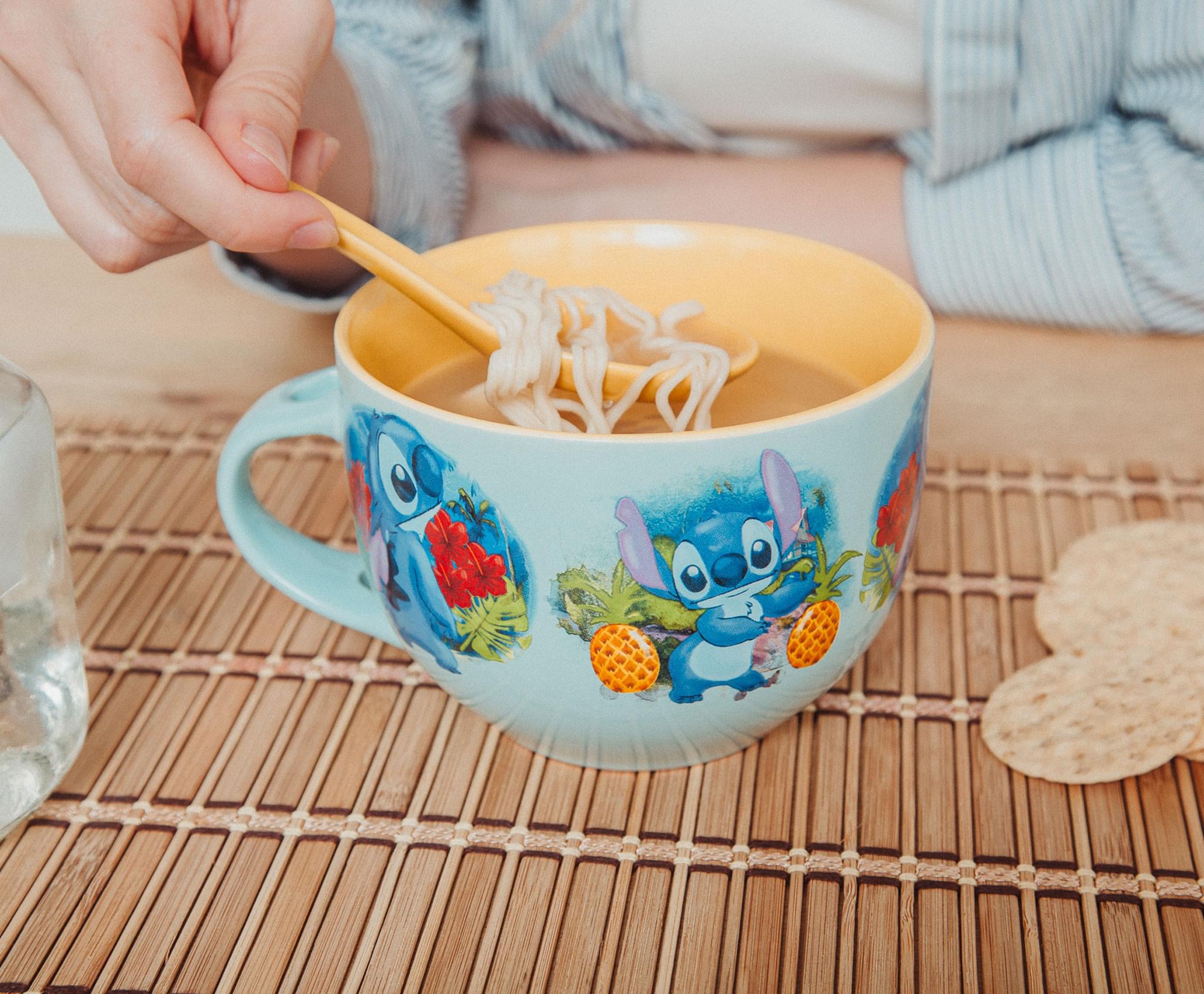 Disney Lilo & Stitch Ceramic Soup Mug with Spoon - 24 Ounce Paradise Delight