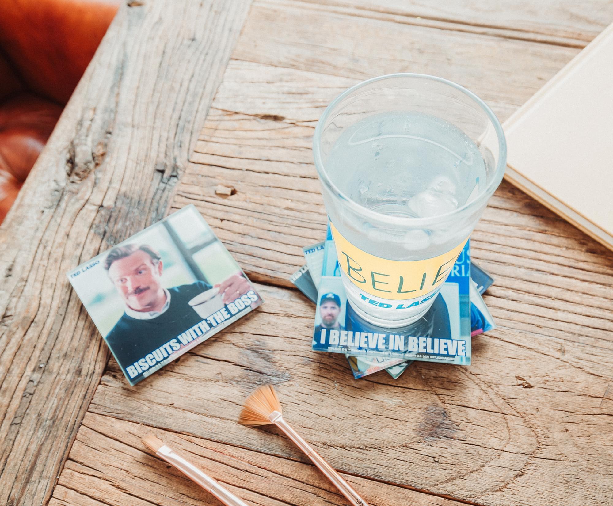 Inspirational Ted Lasso Quotes Glass Coasters - Set of 4