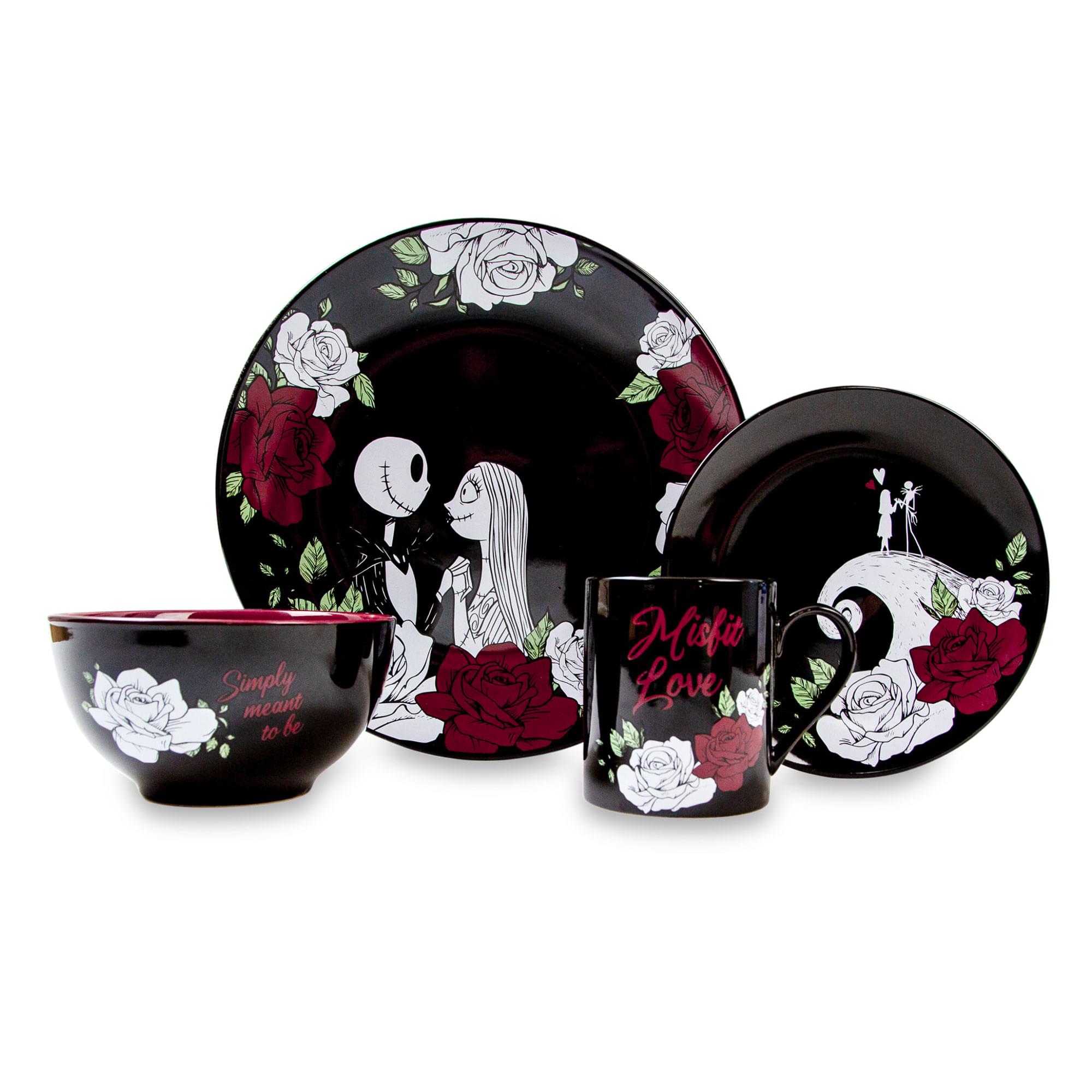 Disney's Enchanting Nightmare Before Christmas Jack and Sally 16-Piece Dinnerware Set
