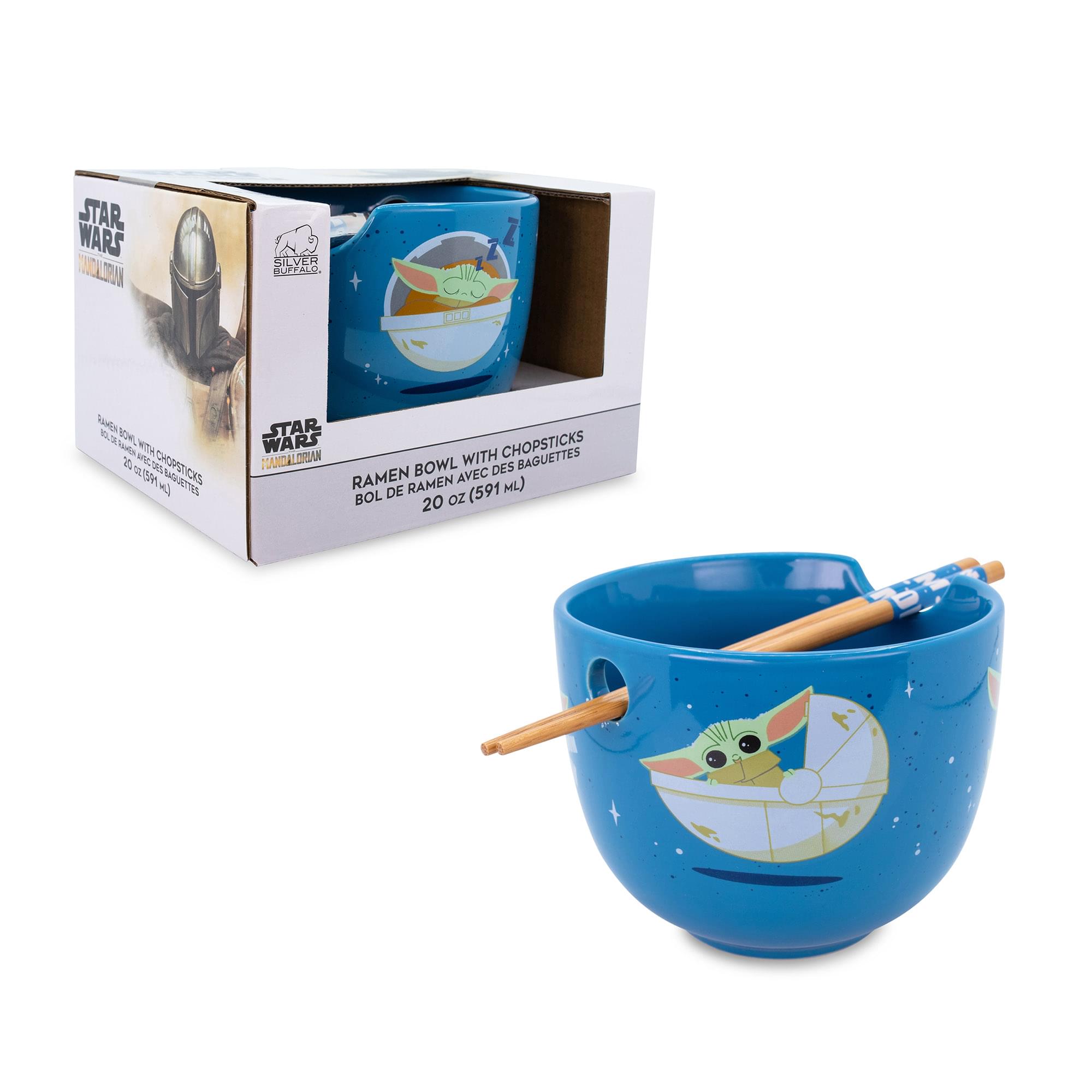 The Mandalorian Grogu Nom Nom 20 - Ounce Ramen Bowl & Chopstick Set - Star Wars