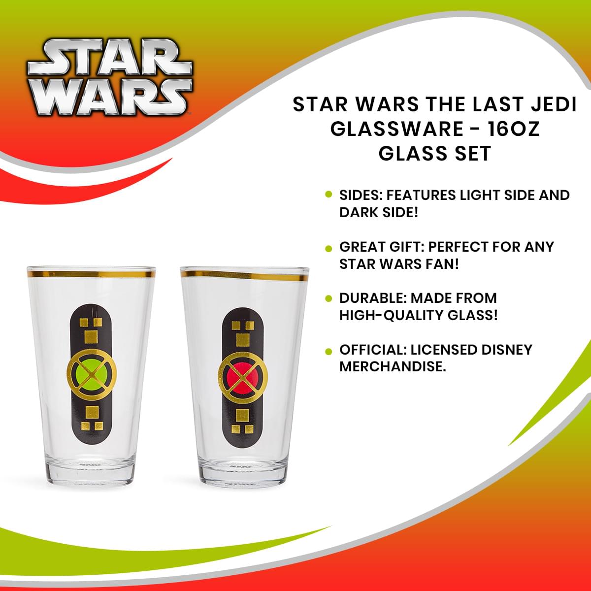 Epic Star Wars: The Last Jedi 16oz Glass Set