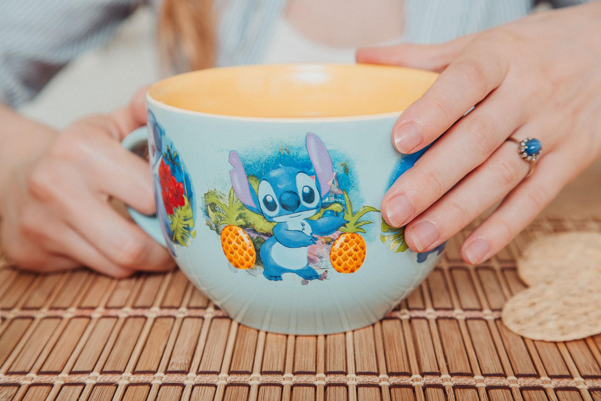 Disney Lilo & Stitch Ceramic Soup Mug with Spoon - 24 Ounce Paradise Delight