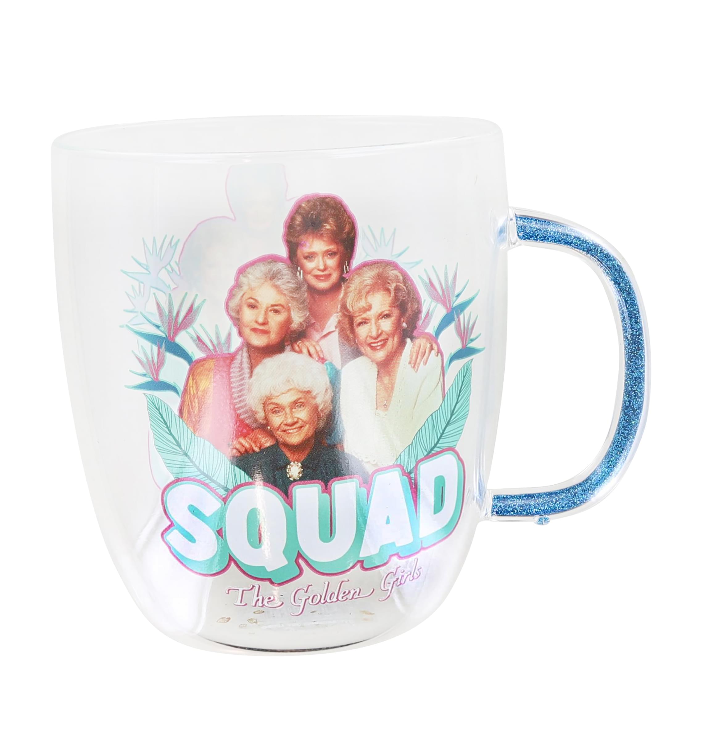 Glamorous Golden Girls Glitter Handle 14 - Oz Glass Mug