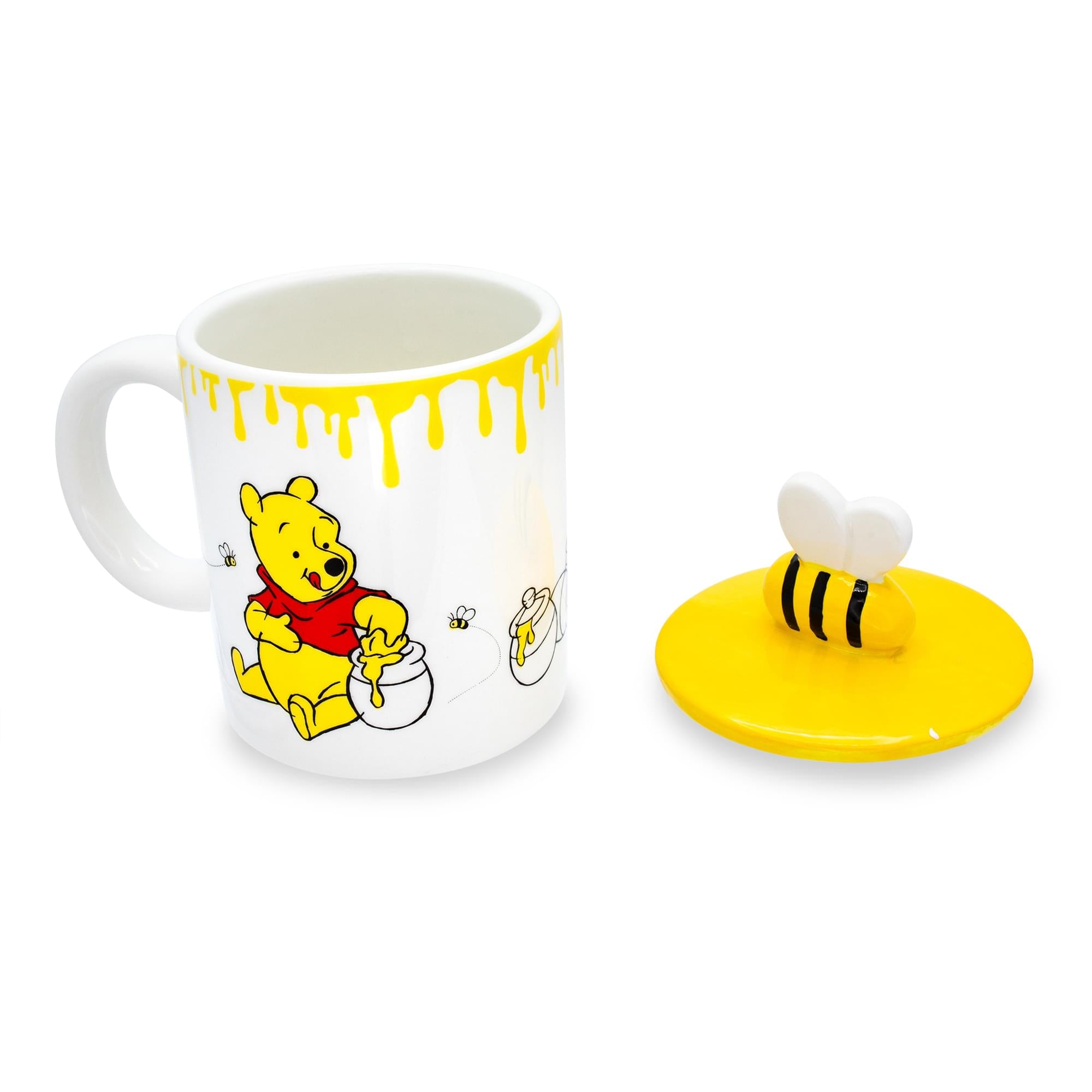 Disney's Enchanting Winnie The Pooh Hunny Pot Ceramic Mug with Lid - 18 Ounce Delight