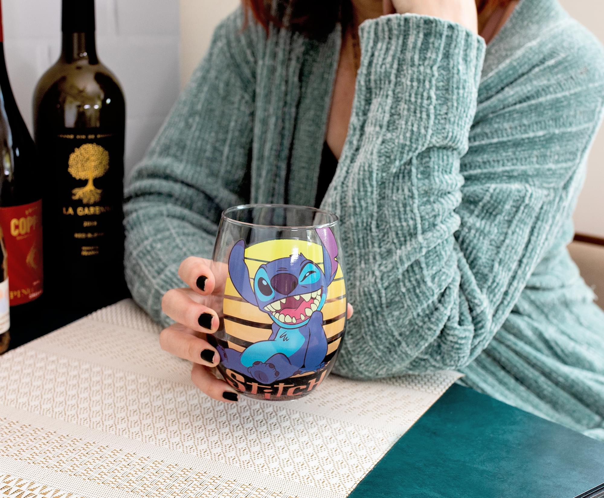 Disney Lilo & Stitch 20-Ounce Stemless Wine Glass: Sip in Style with Your Favorite Alien
