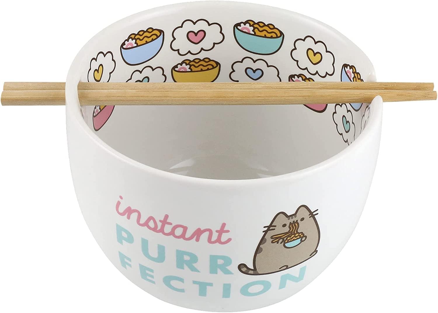 Pusheen Instant Purrfection Ceramic Ramen Bowl with Chopsticks