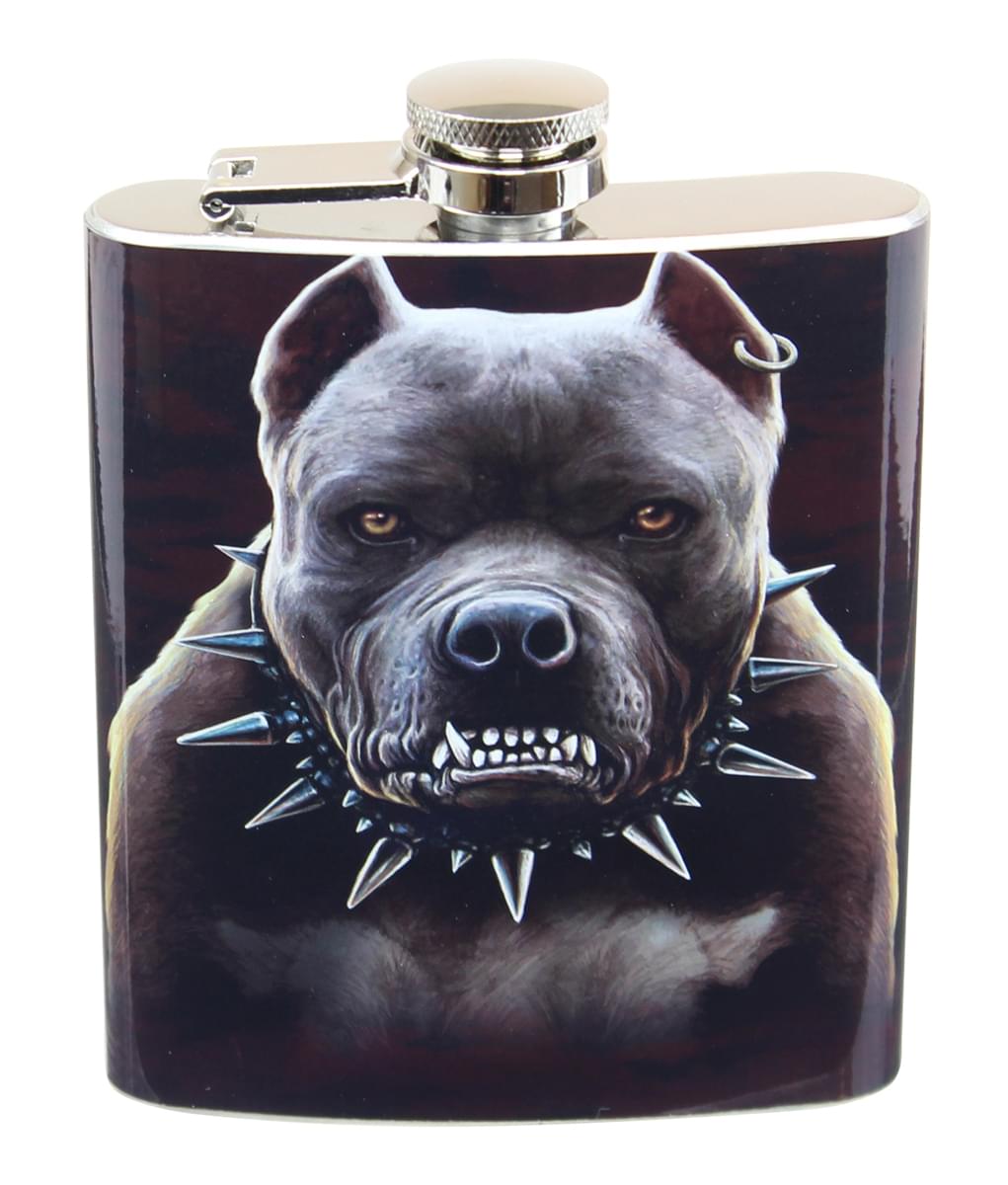 Roaring Pitbull 7oz Flask - Unleash Your Style!