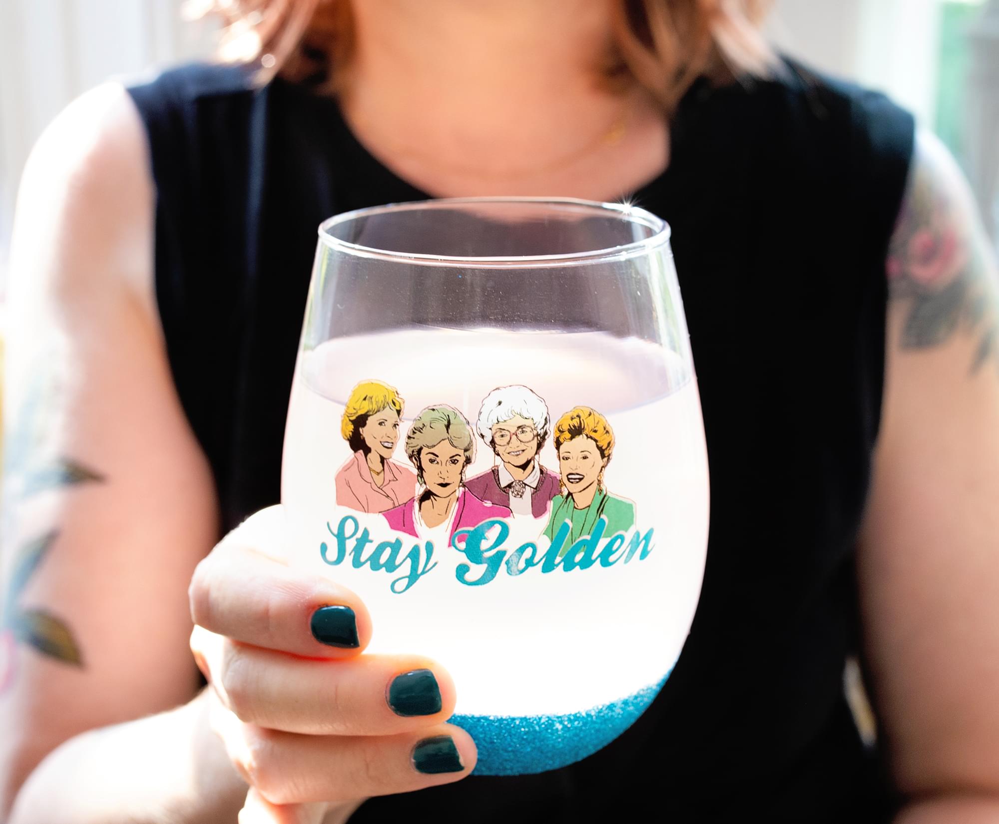 Golden Girls-Inspired Stay Golden 20-Ounce Stemless Wine Glass
